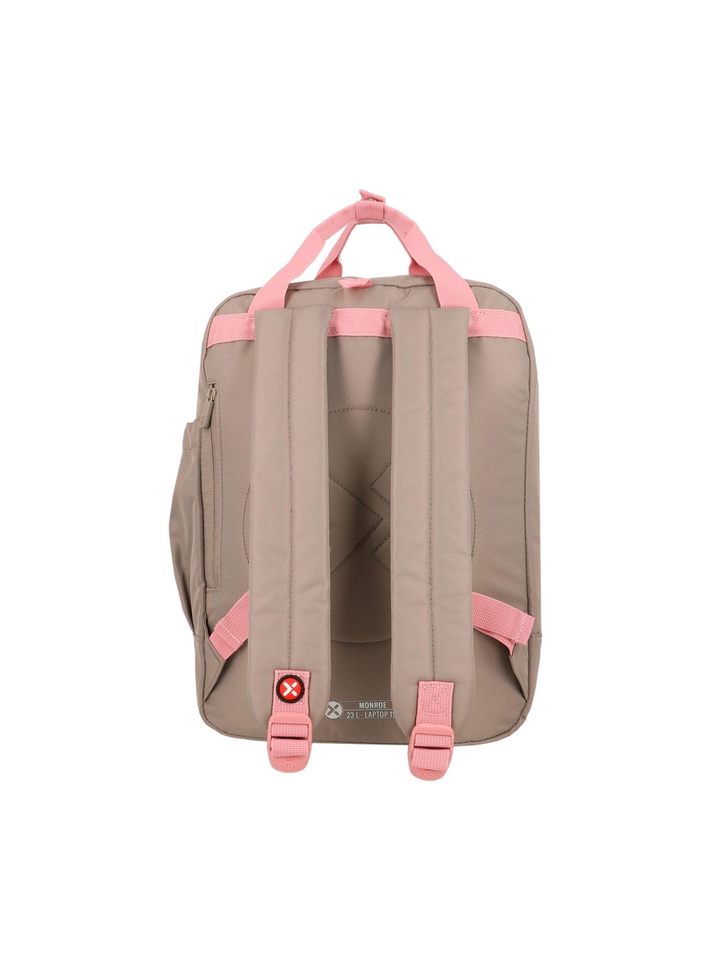 Mochila Notebook Xtrem Monroe 6XT Beige/Rosado 15"-2