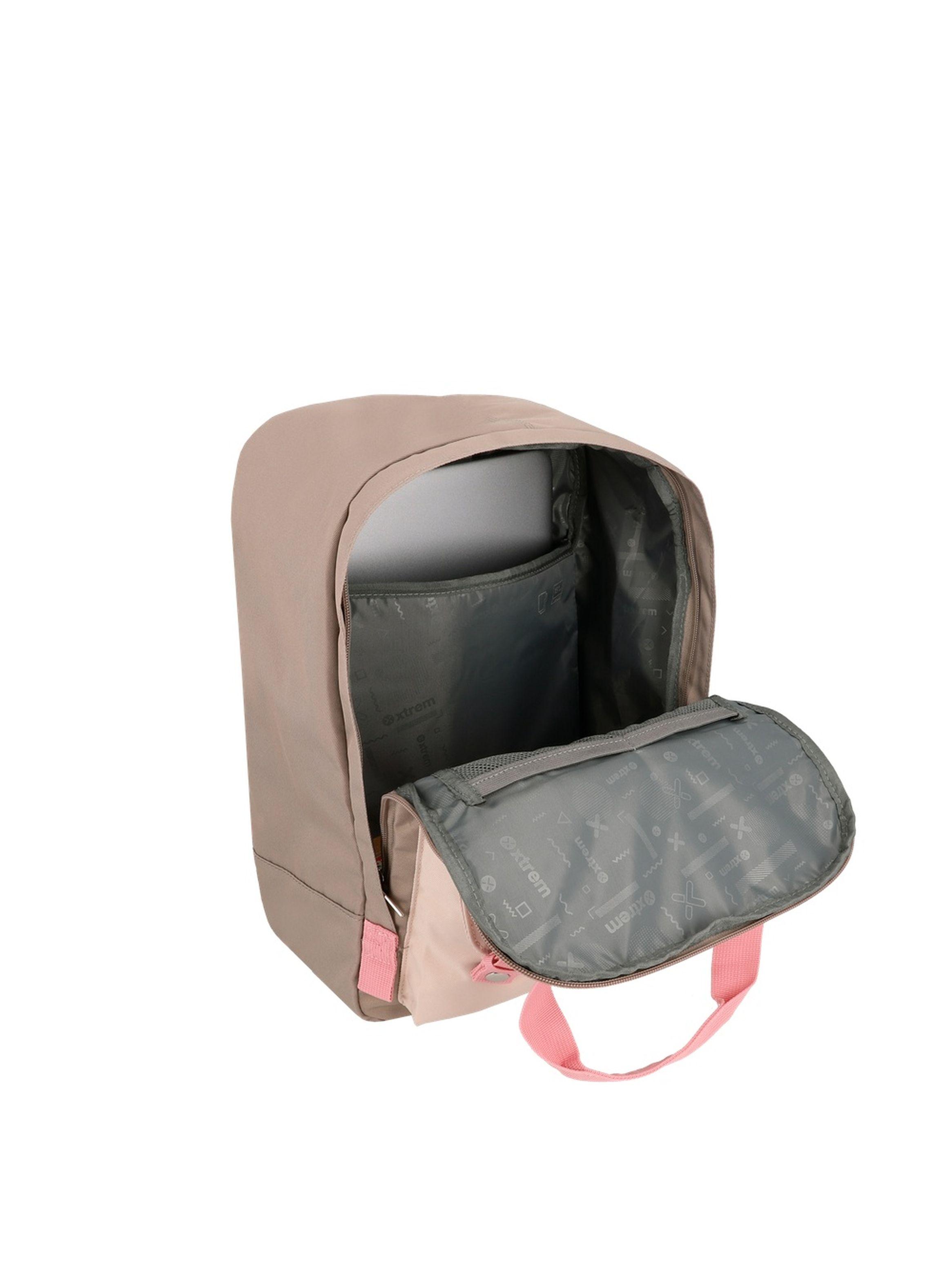 Mochila Notebook Xtrem Monroe 6XT Beige/Rosado 15"-3