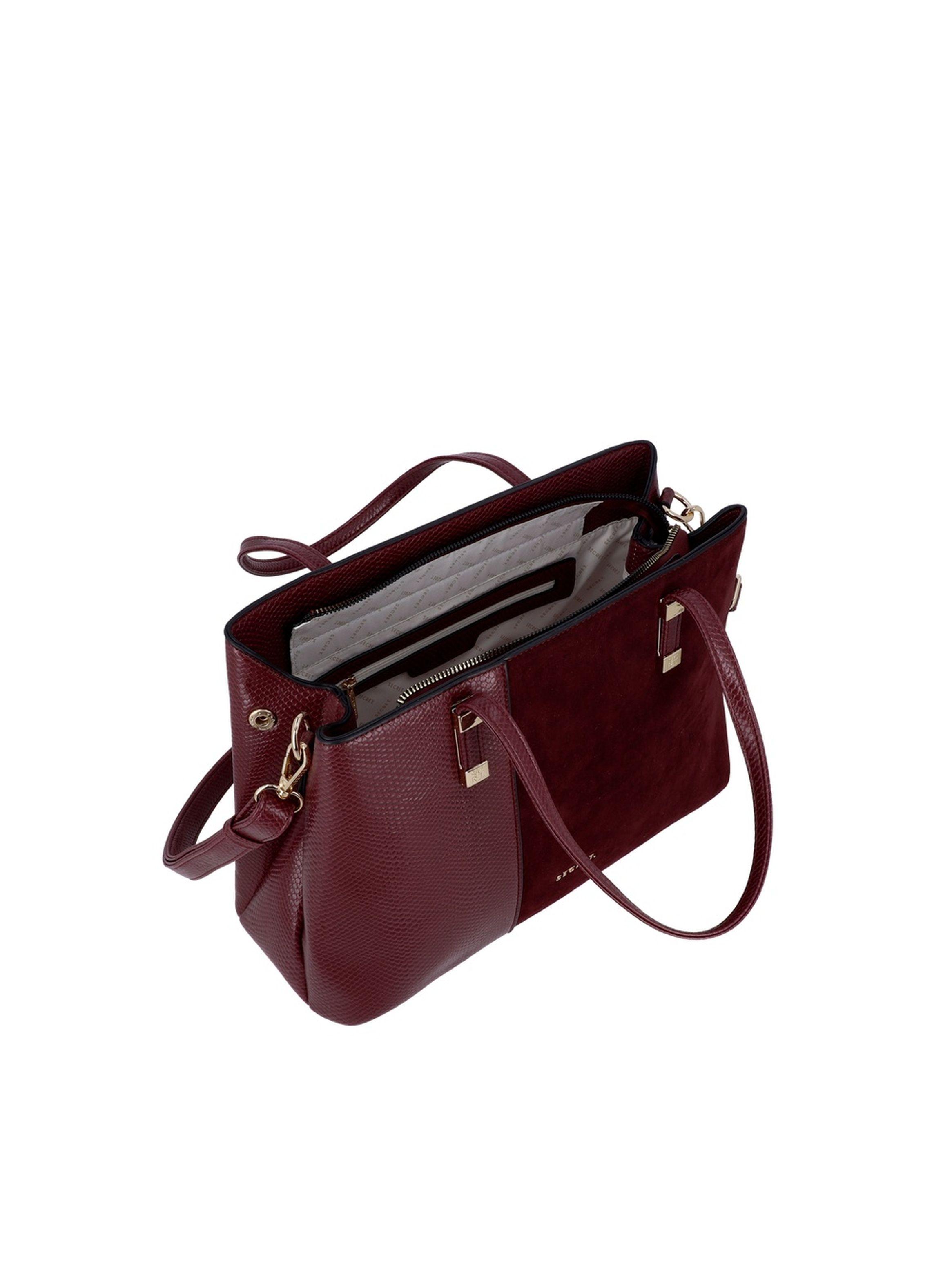 Cartera Tote Secret Zagreb SC7 Mediana Burdeo-3