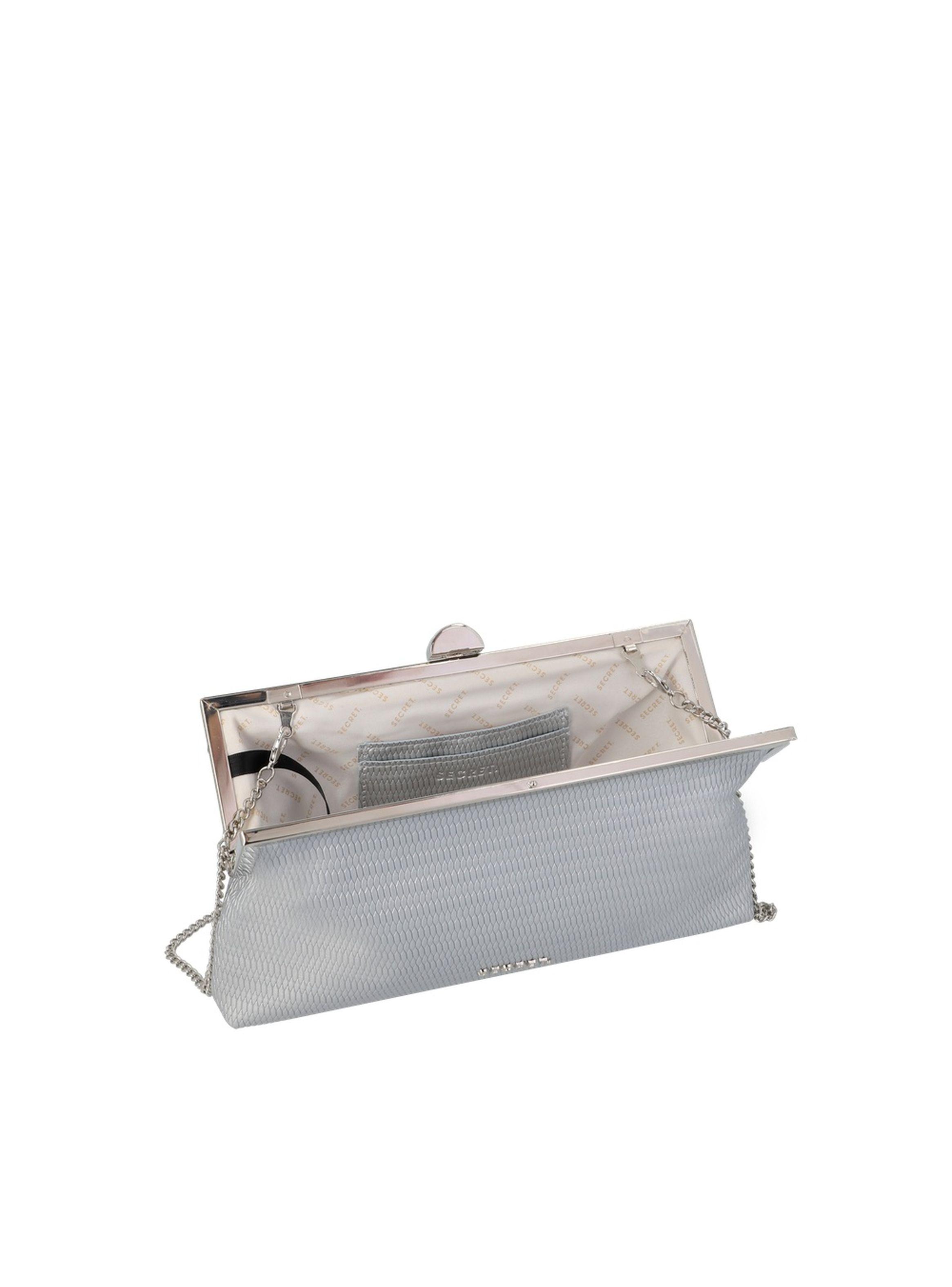 Cartera de Fiesta Secret Fete SC6 S Plateado Suave-3