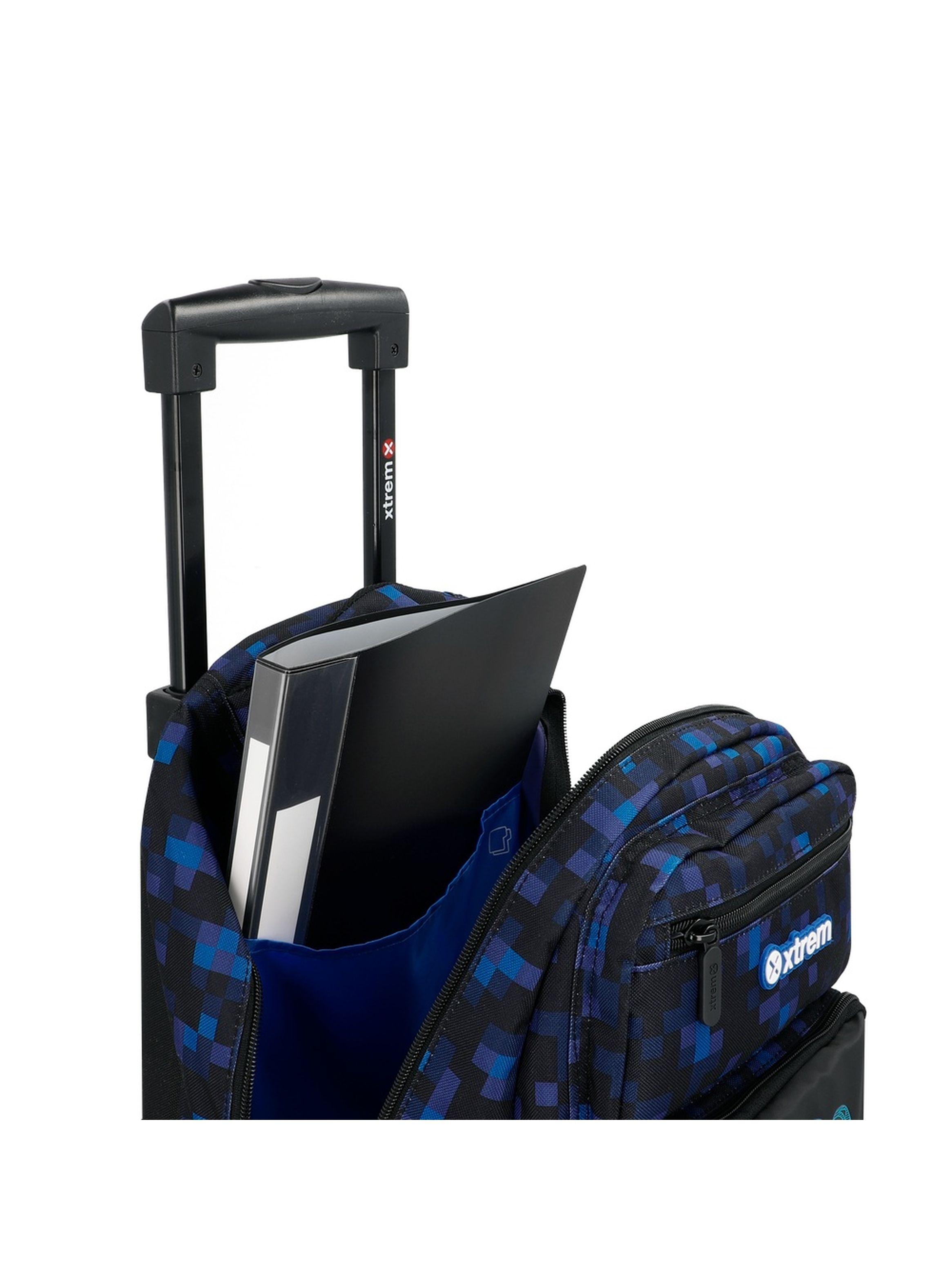 Pack Mochila con ruedas Xtrem Run 6XT Pixels Azul-3