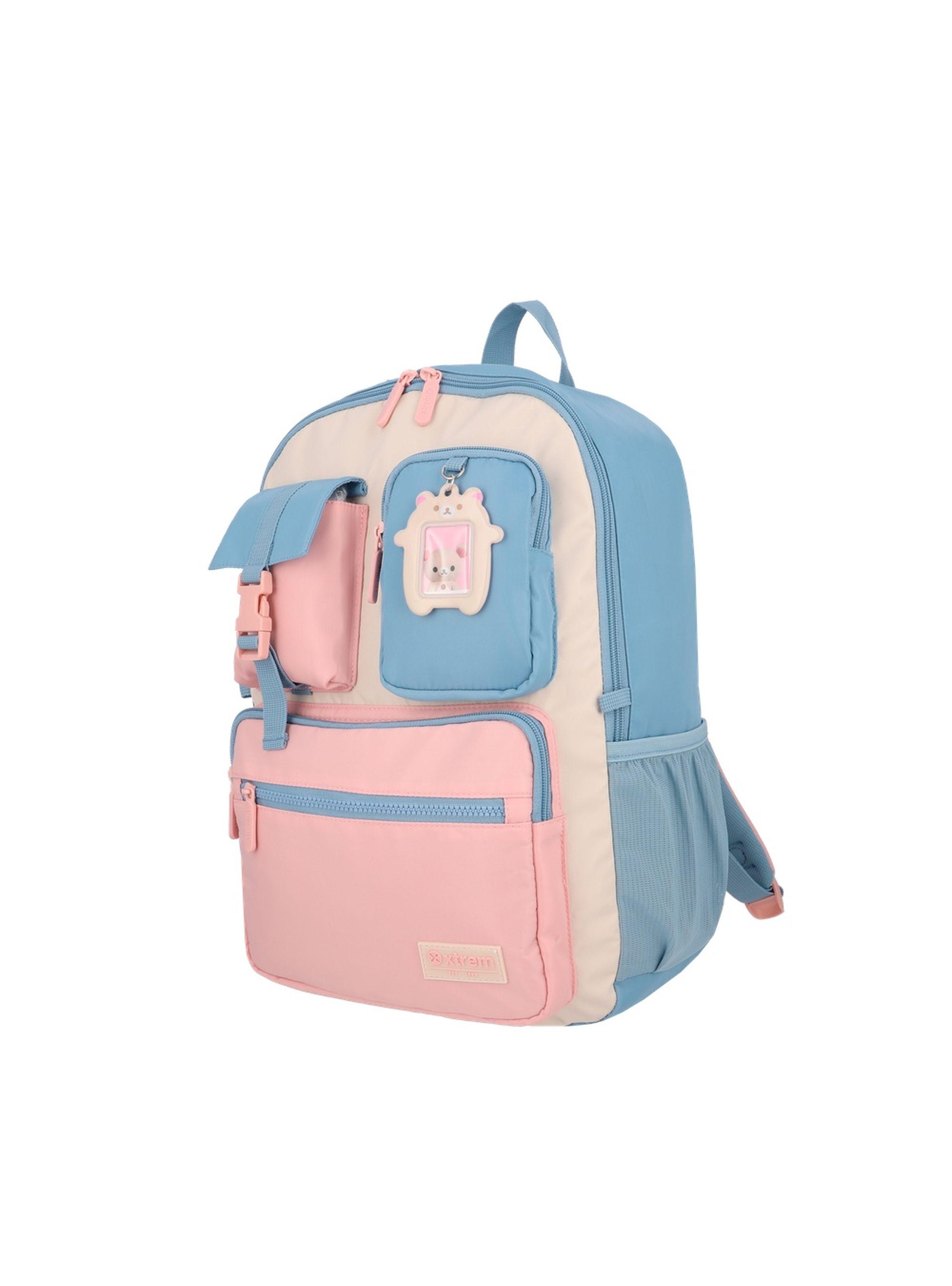 Mochila Notebook Xtrem Cleveland 6XT Beige/Azul 15"-1