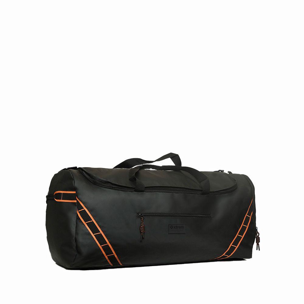 Bolso Deportivo Traveller Negro y Naranjo Extra Grande-1
