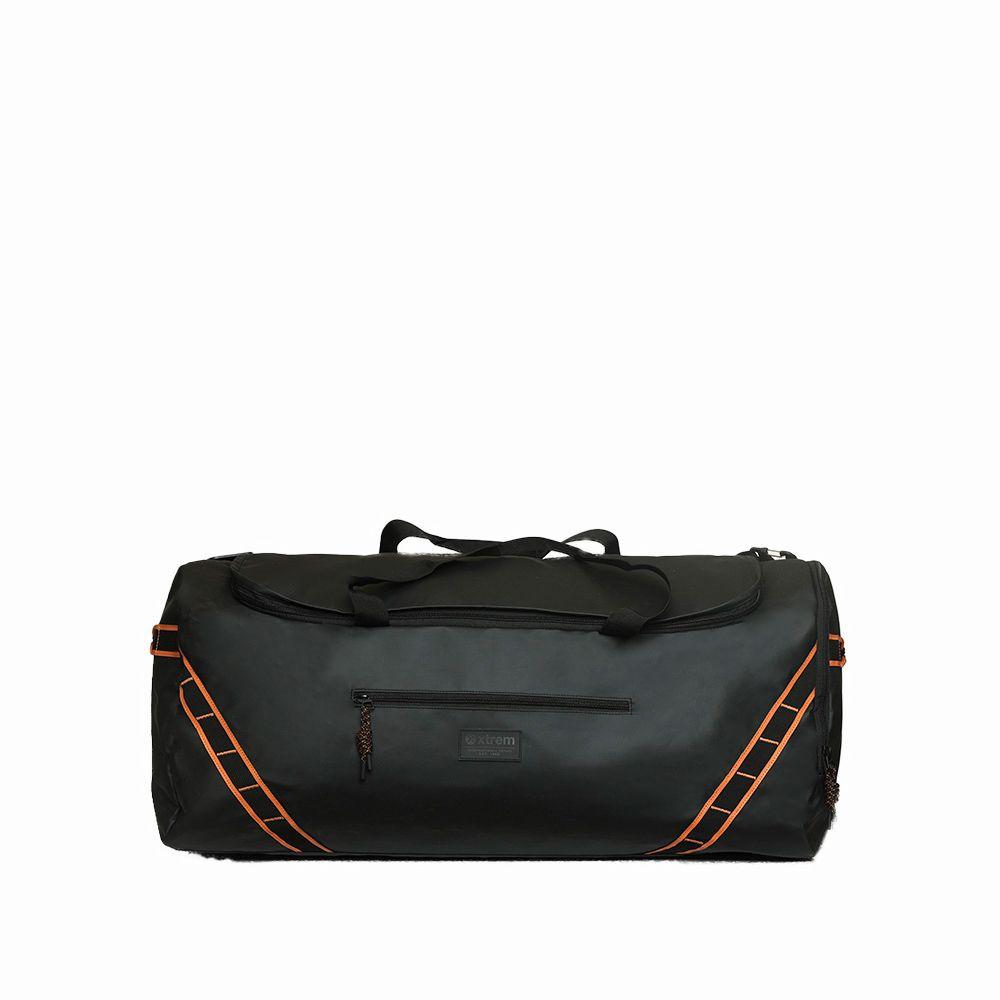 Bolso Deportivo Traveller Negro y Naranjo Extra Grande-0