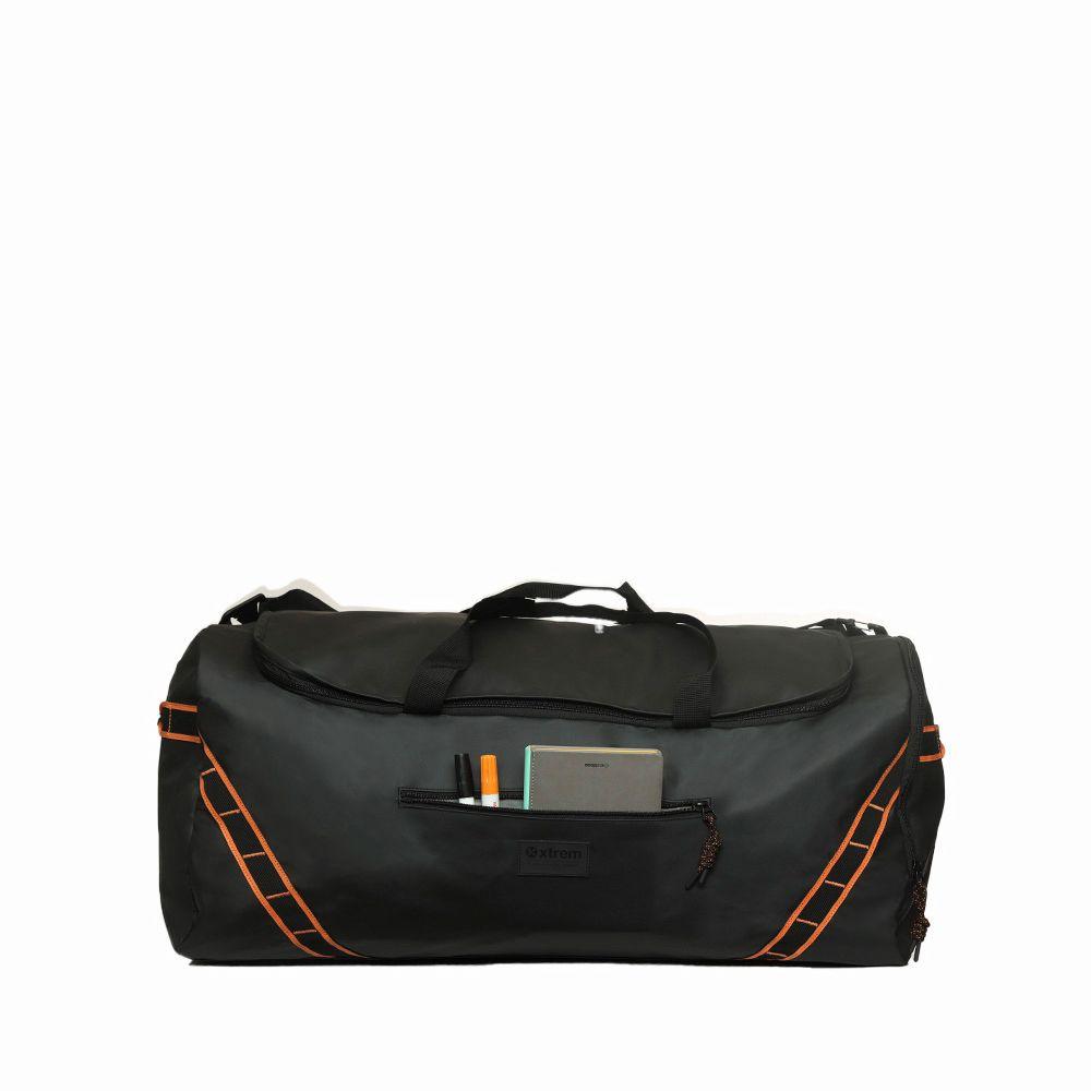 Bolso Deportivo Traveller Negro y Naranjo Extra Grande-5