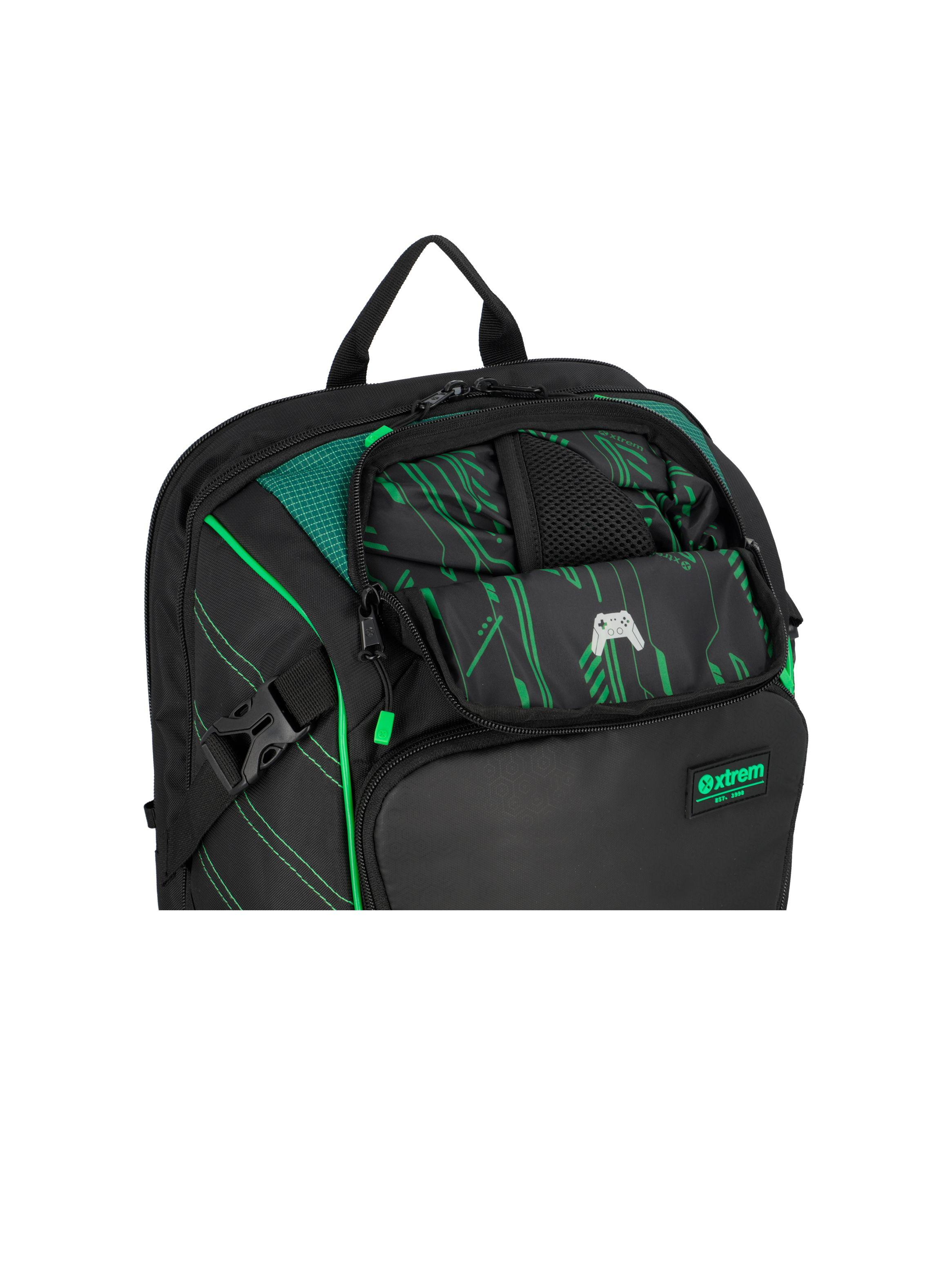 Gamerpack Mochila Notebook Xtrem Negro/Verde 17"-6