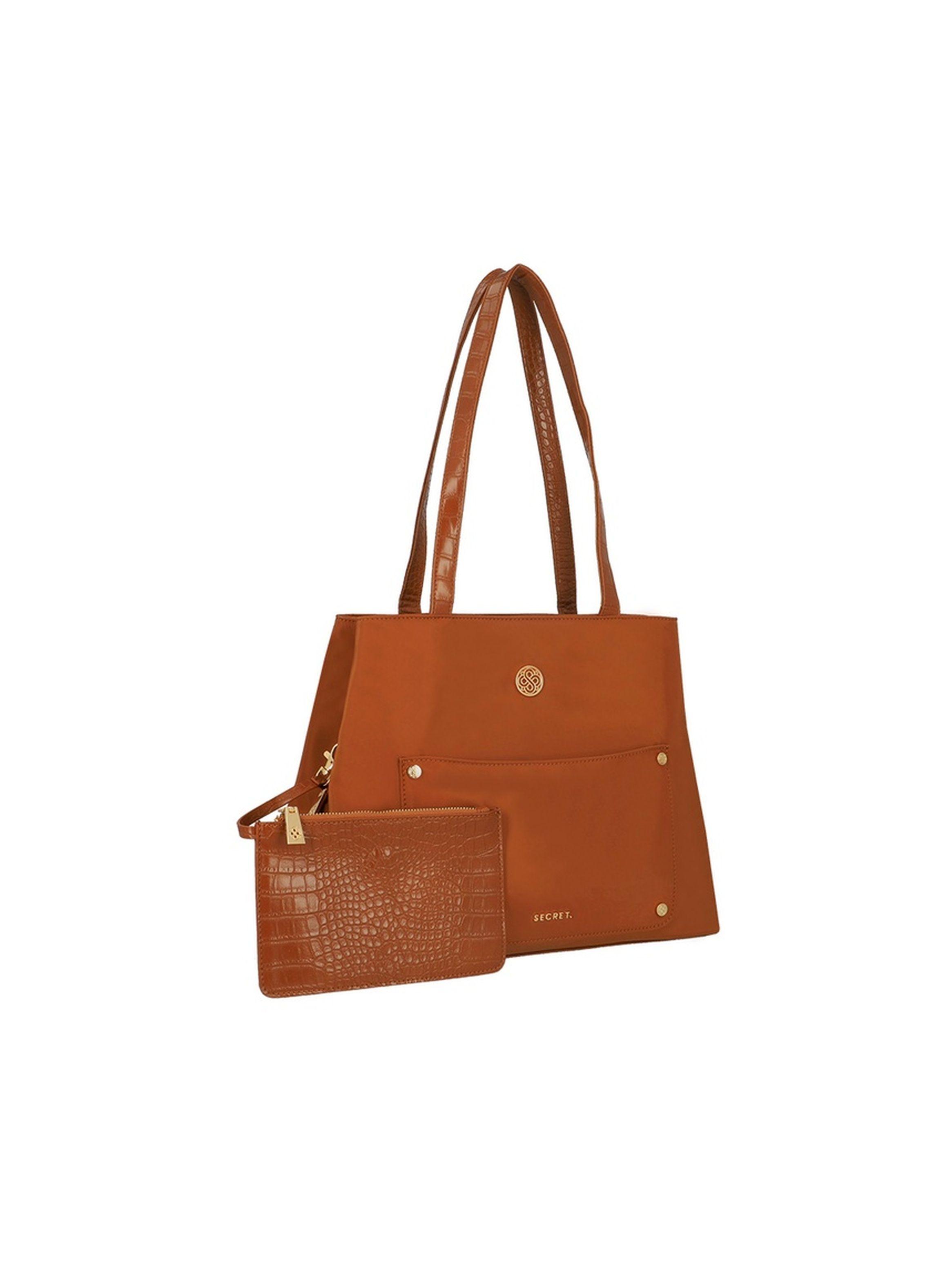 Cartera de hombro Secret Girona FW25 L Café Medio-5