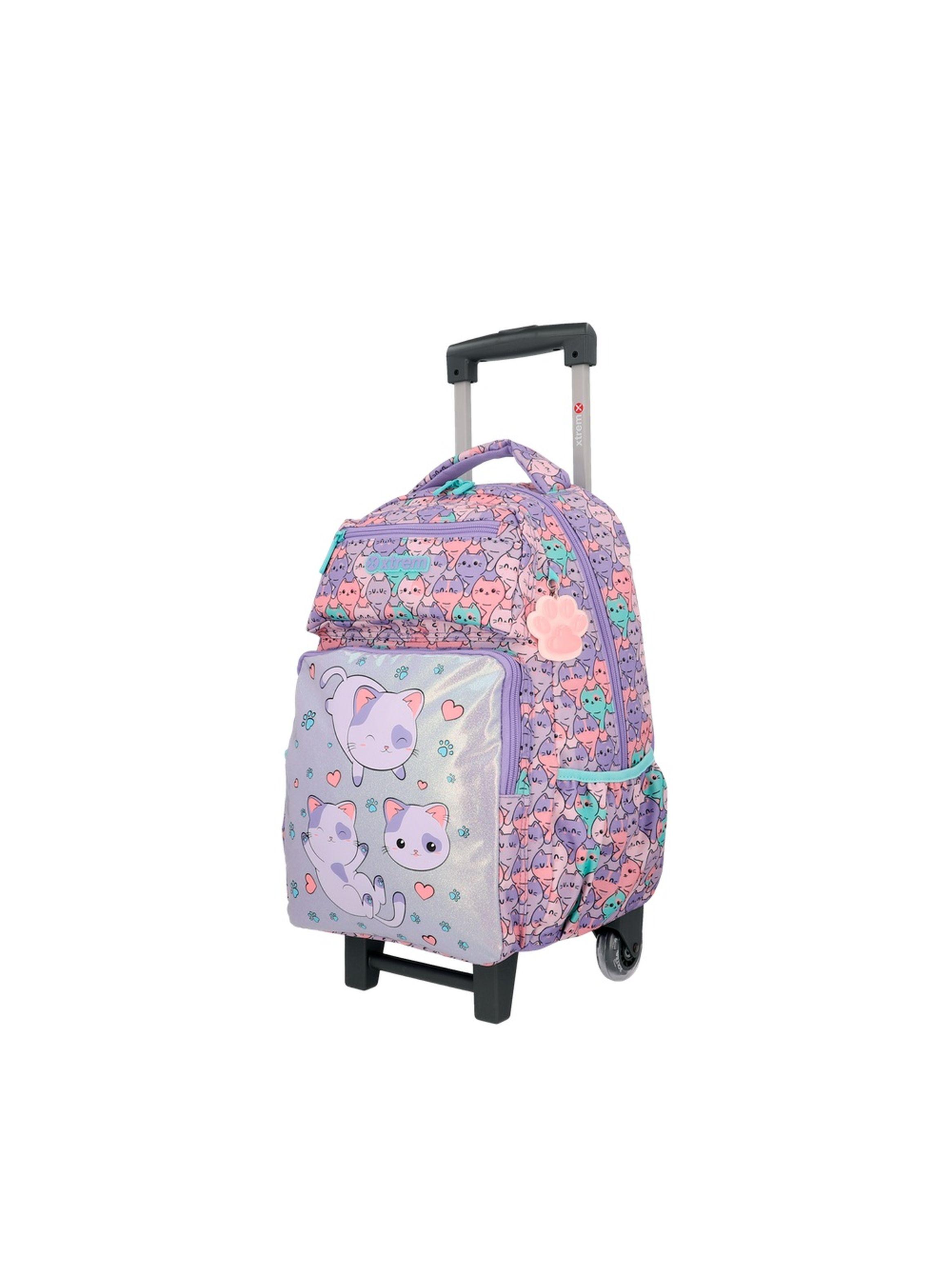 Pack Mochila con ruedas Xtrem Run 6XT Gatos Lila-1