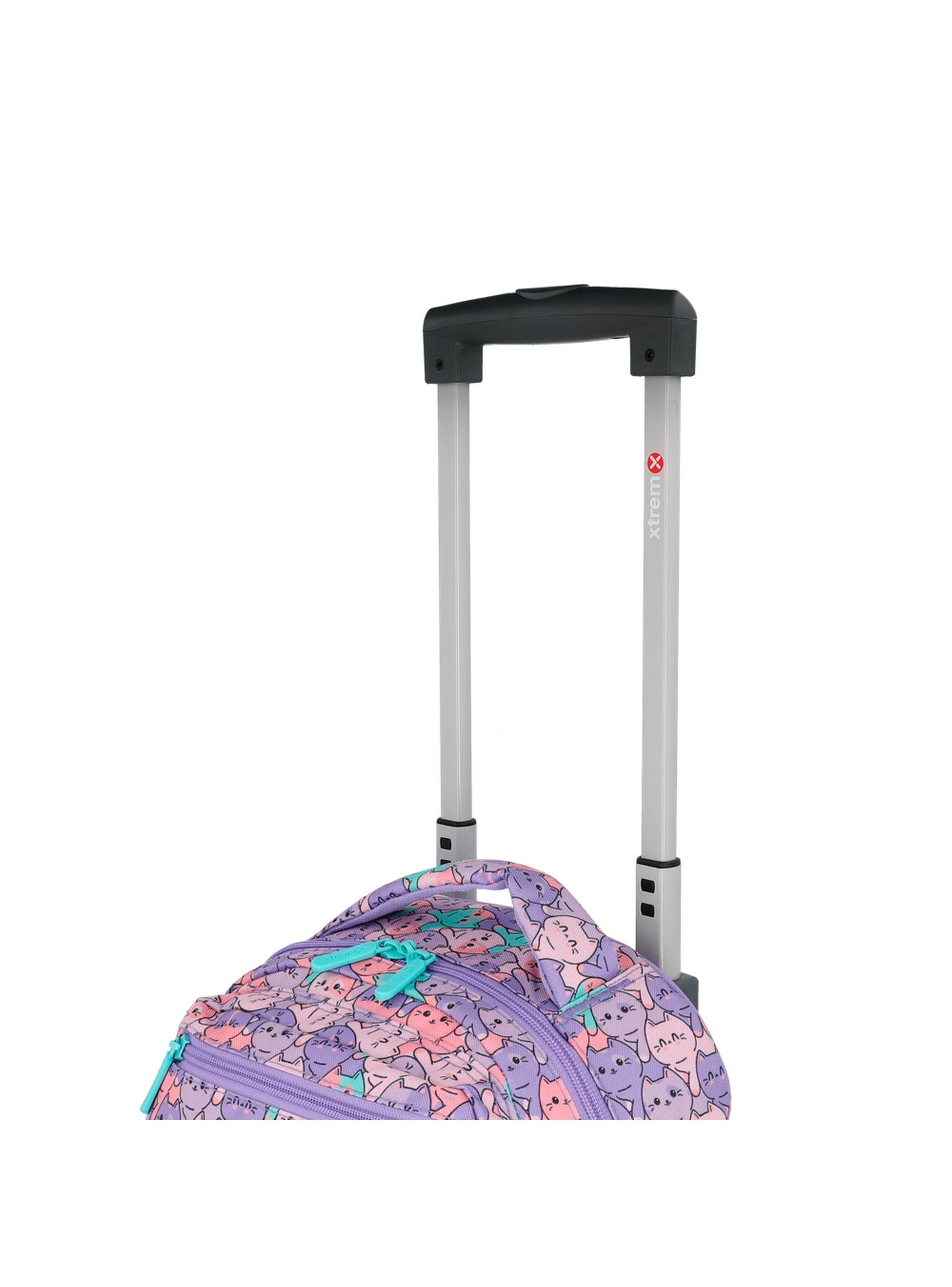Pack Mochila con ruedas Xtrem Run 6XT Gatos Lila-5