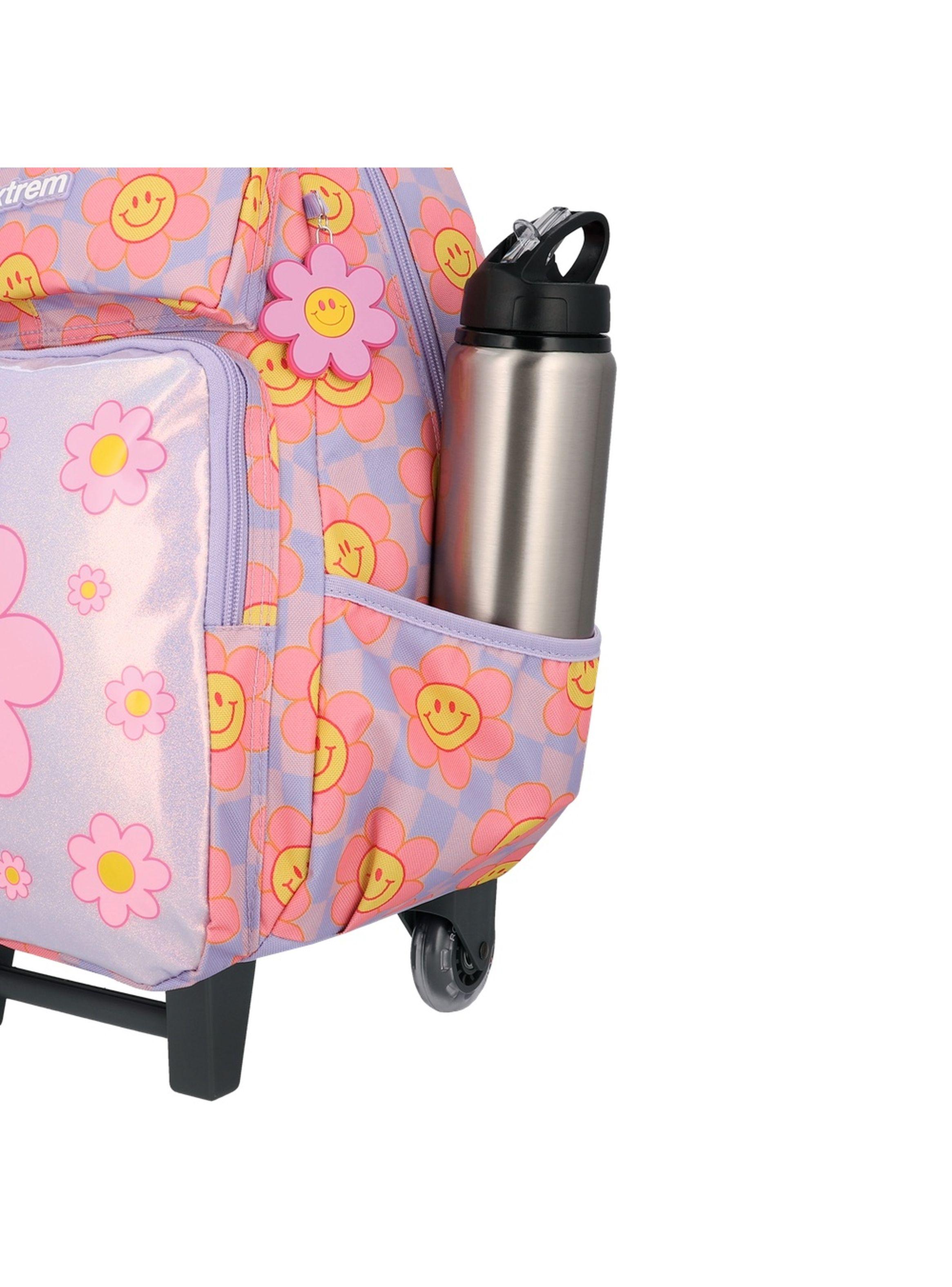 Pack Mochila con ruedas Xtrem Run 6XT Flores Lila-2