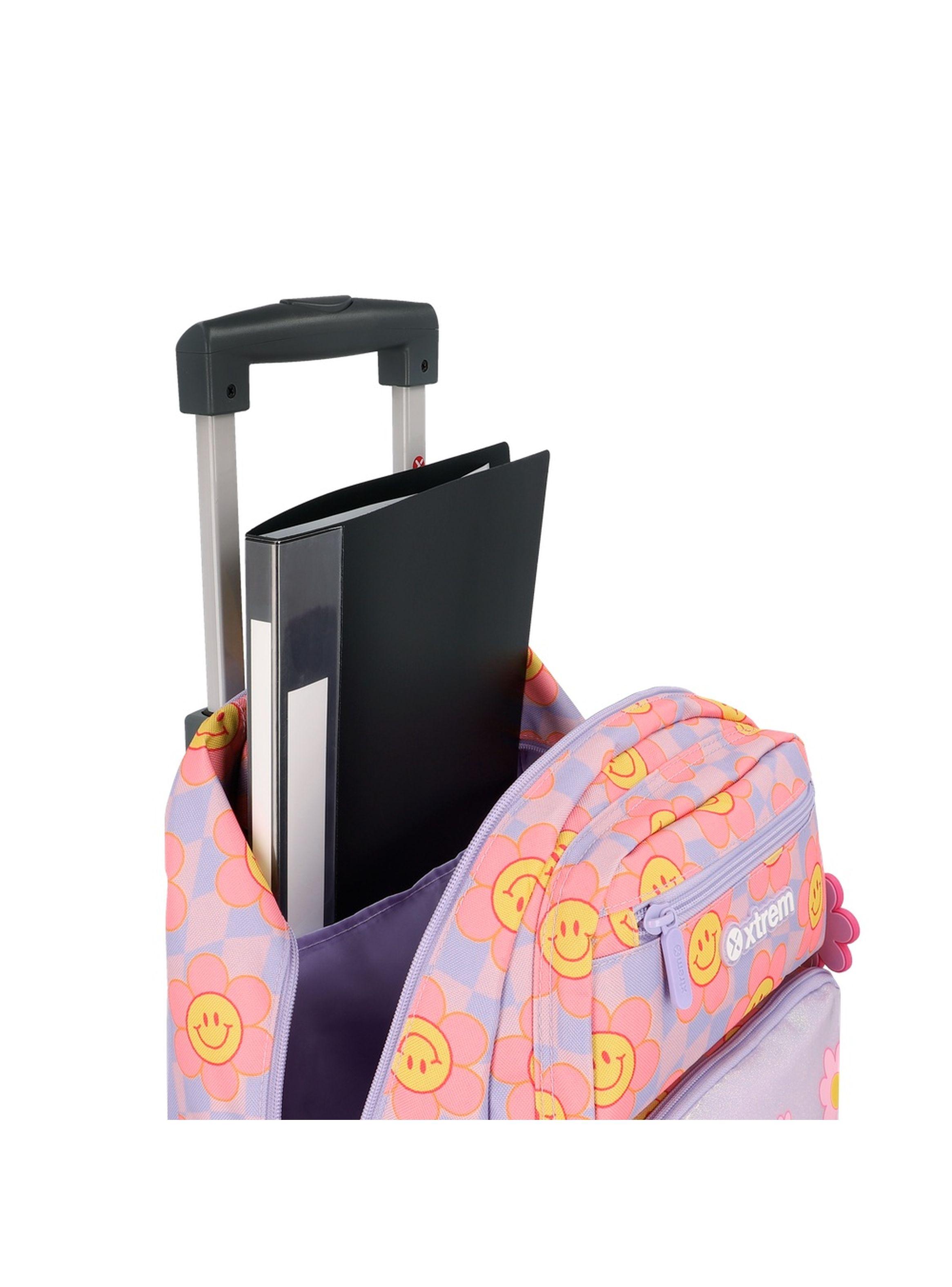 Pack Mochila con ruedas Xtrem Run 6XT Flores Lila-3