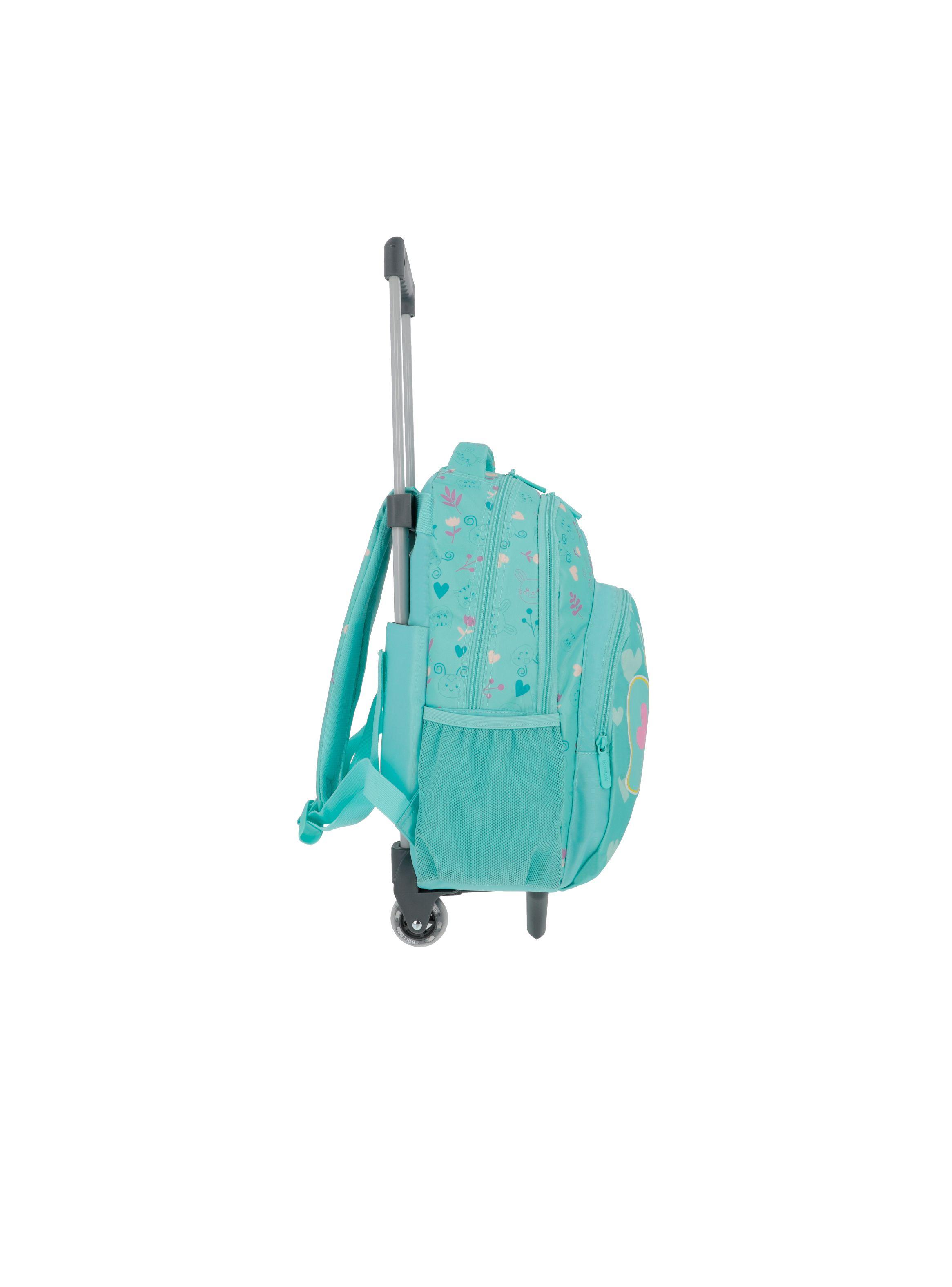 Mochila con ruedas Niña Xtrem Lincoln 4XT Verde-4