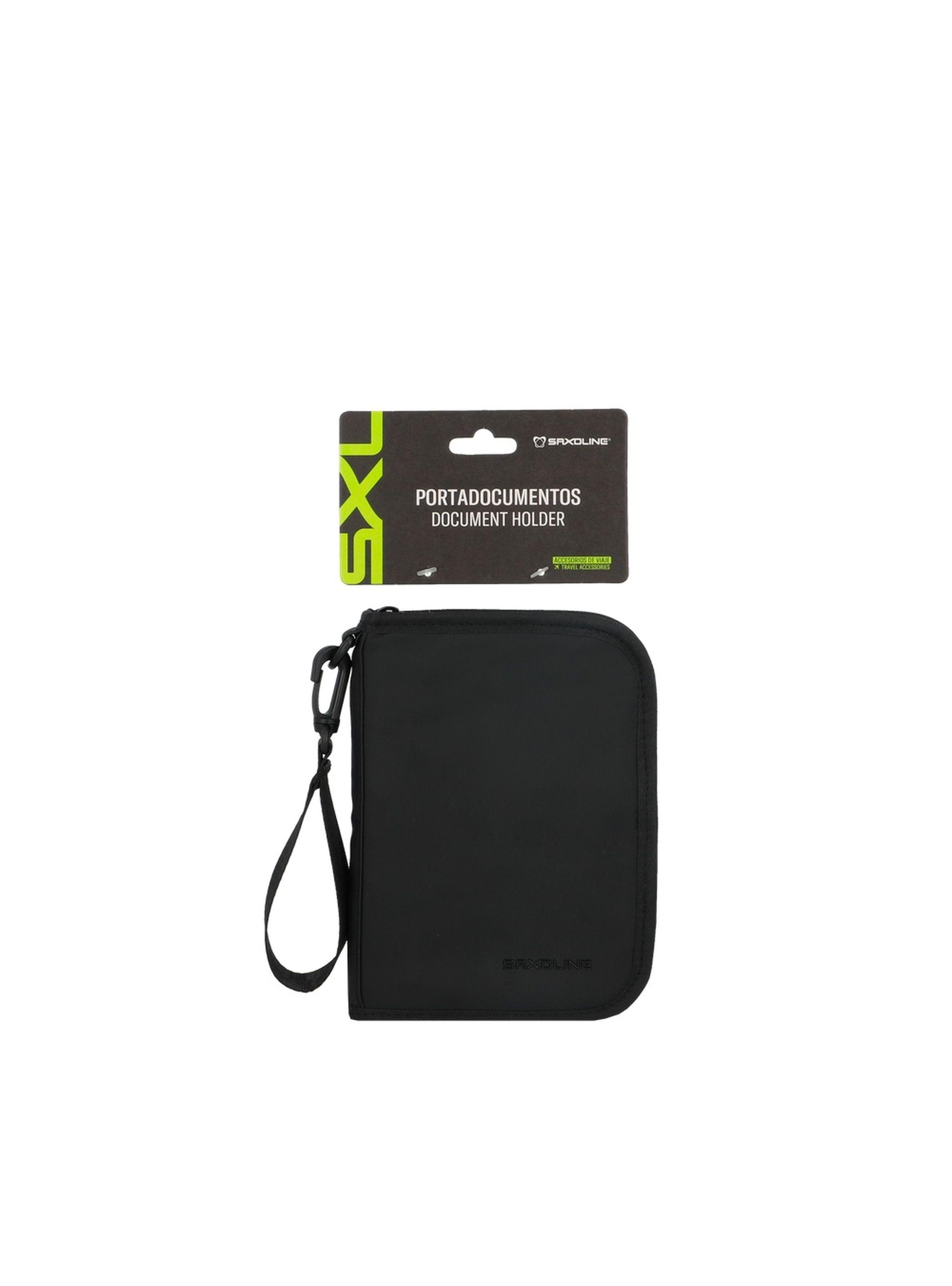 Porta Pasaporte Estuche protector de Viaje Saxoline Negro-3