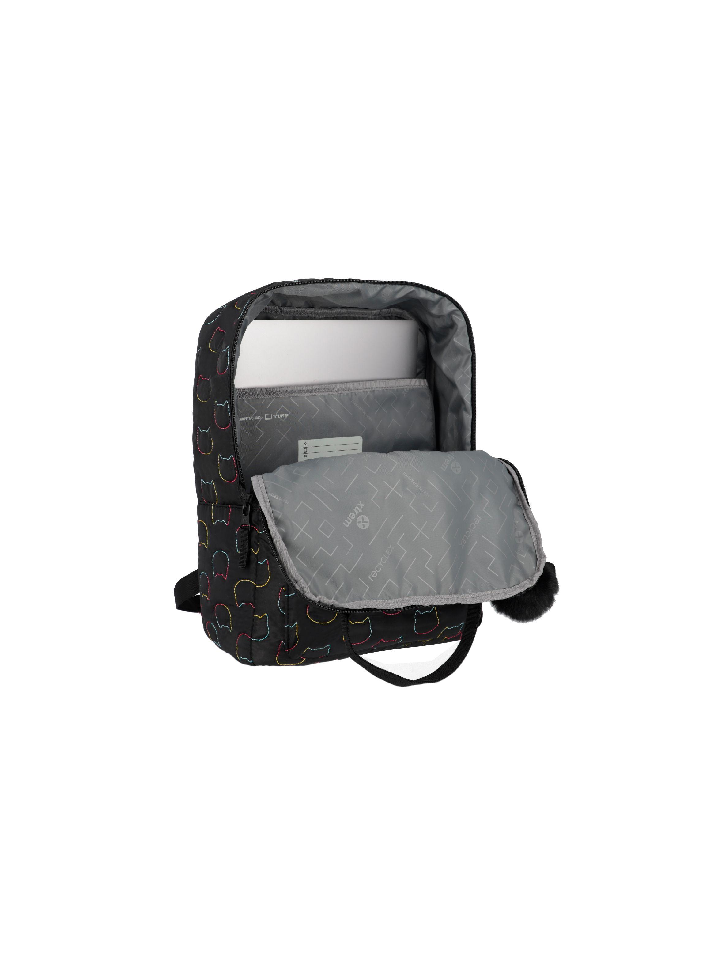Mochila Notebook Xtrem Leia 4XT Cat Negro 15"-3