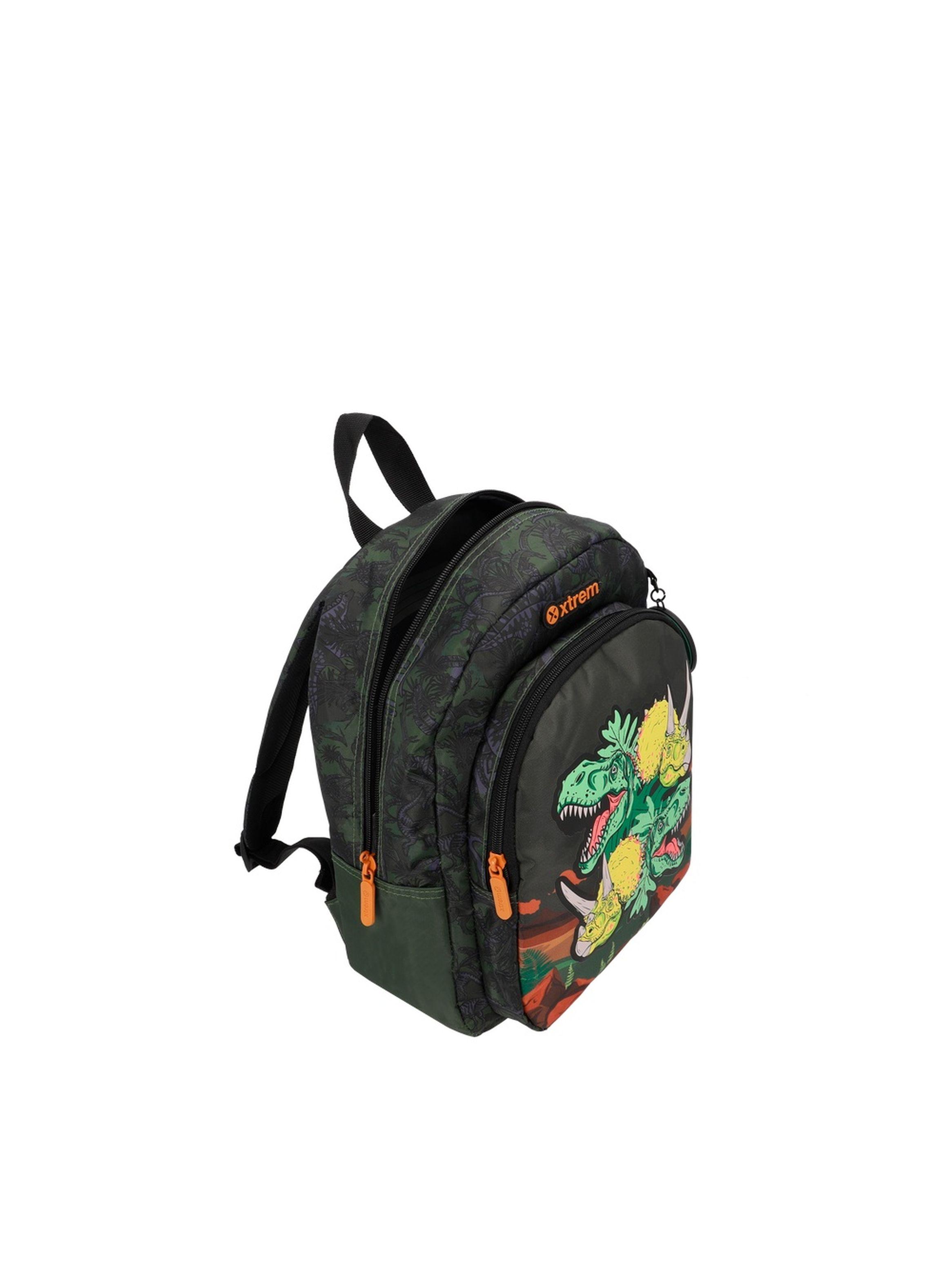 Mochila Xtrem Kinder 6XT Dino Verde Oliva-3