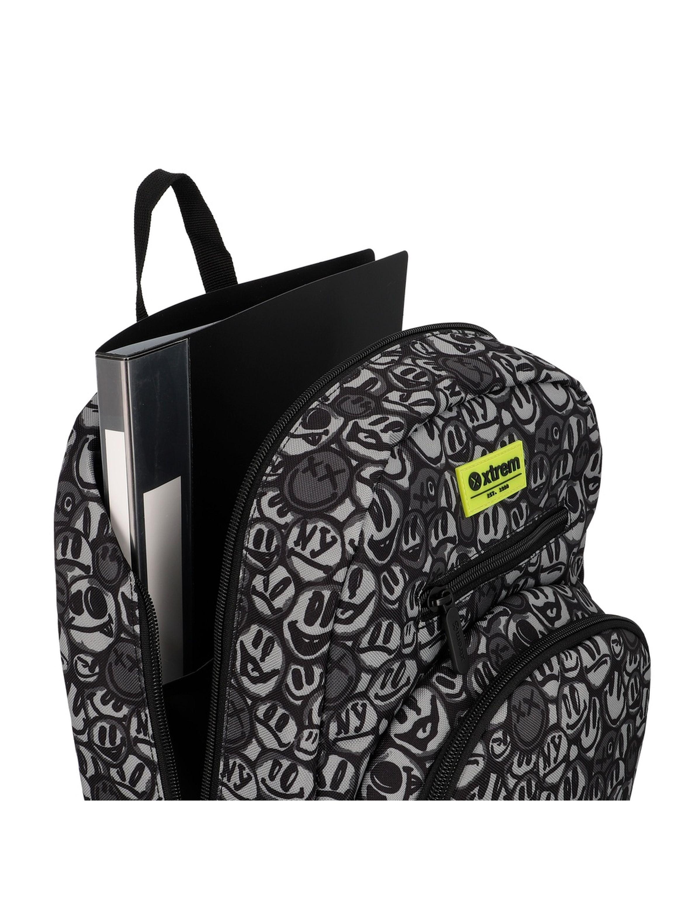 Multipack 6XT Mochila Niño Xtrem Graffiti Print Negro-3