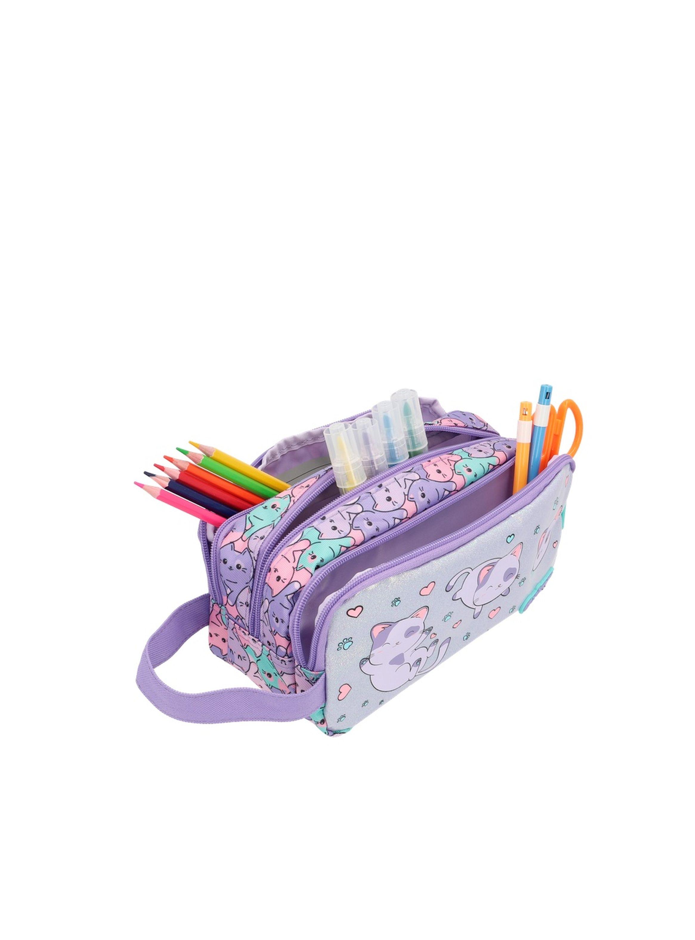 Estuche Xtrem University+ 6XT Gatos Lila-3
