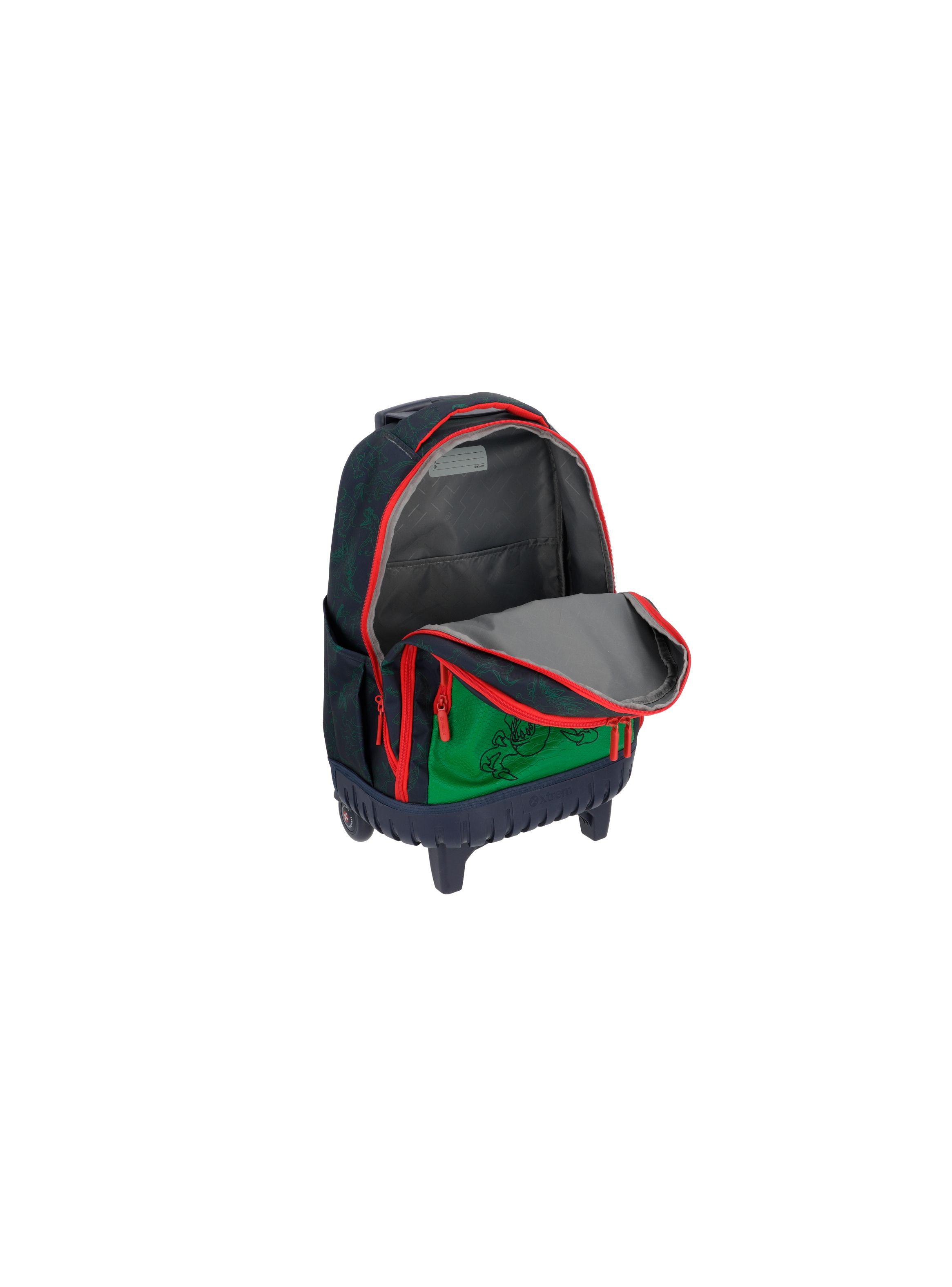 Mochila con ruedas Niño Xtrem Cross 2.0 Dino Azul-3