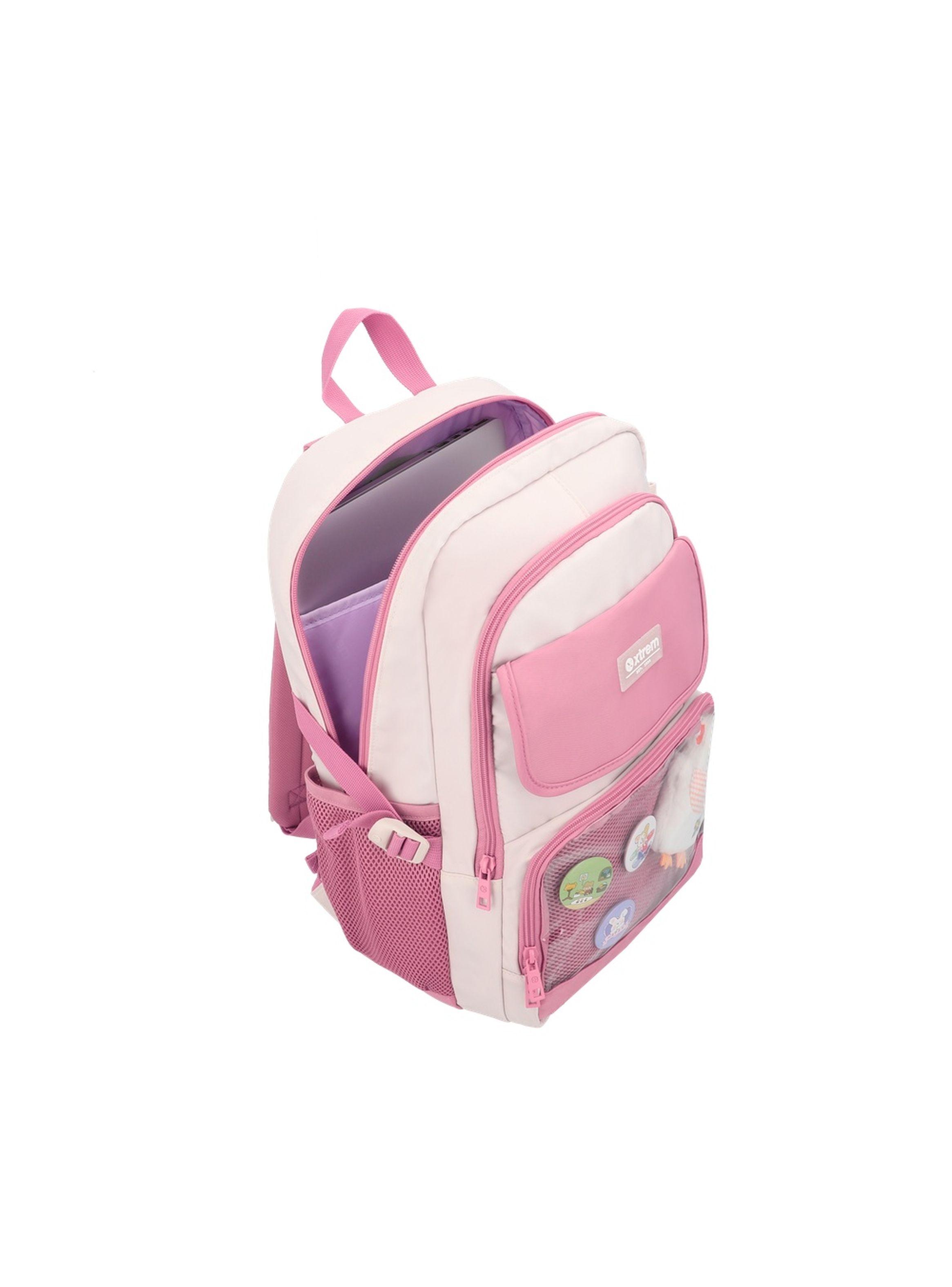 Mochila Notebook Xtrem Yuki 6XT Beige/Rosado 15"-3