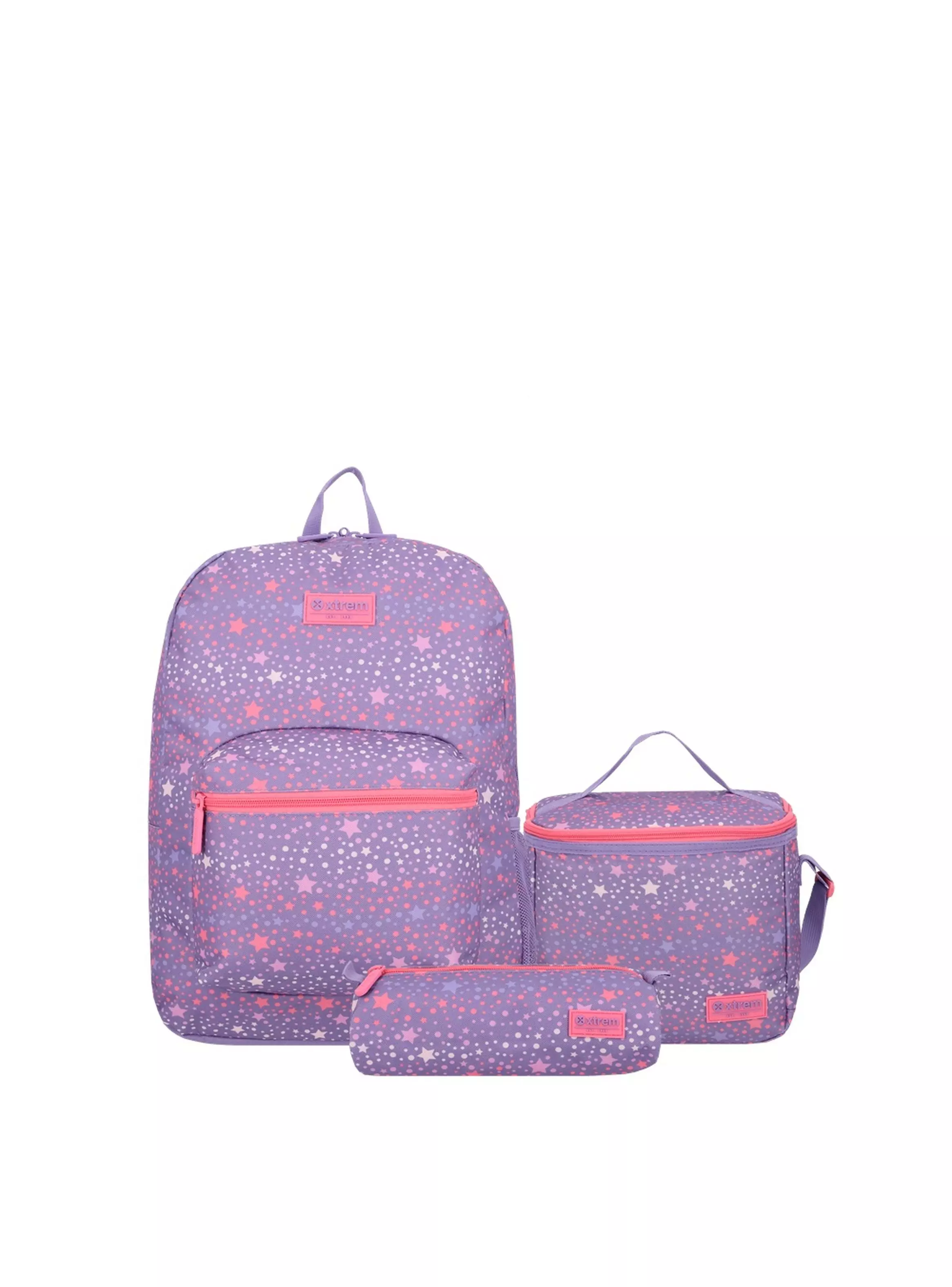 Triple Pack 6XT Mochila Niña Xtrem Estrellas Morado-0