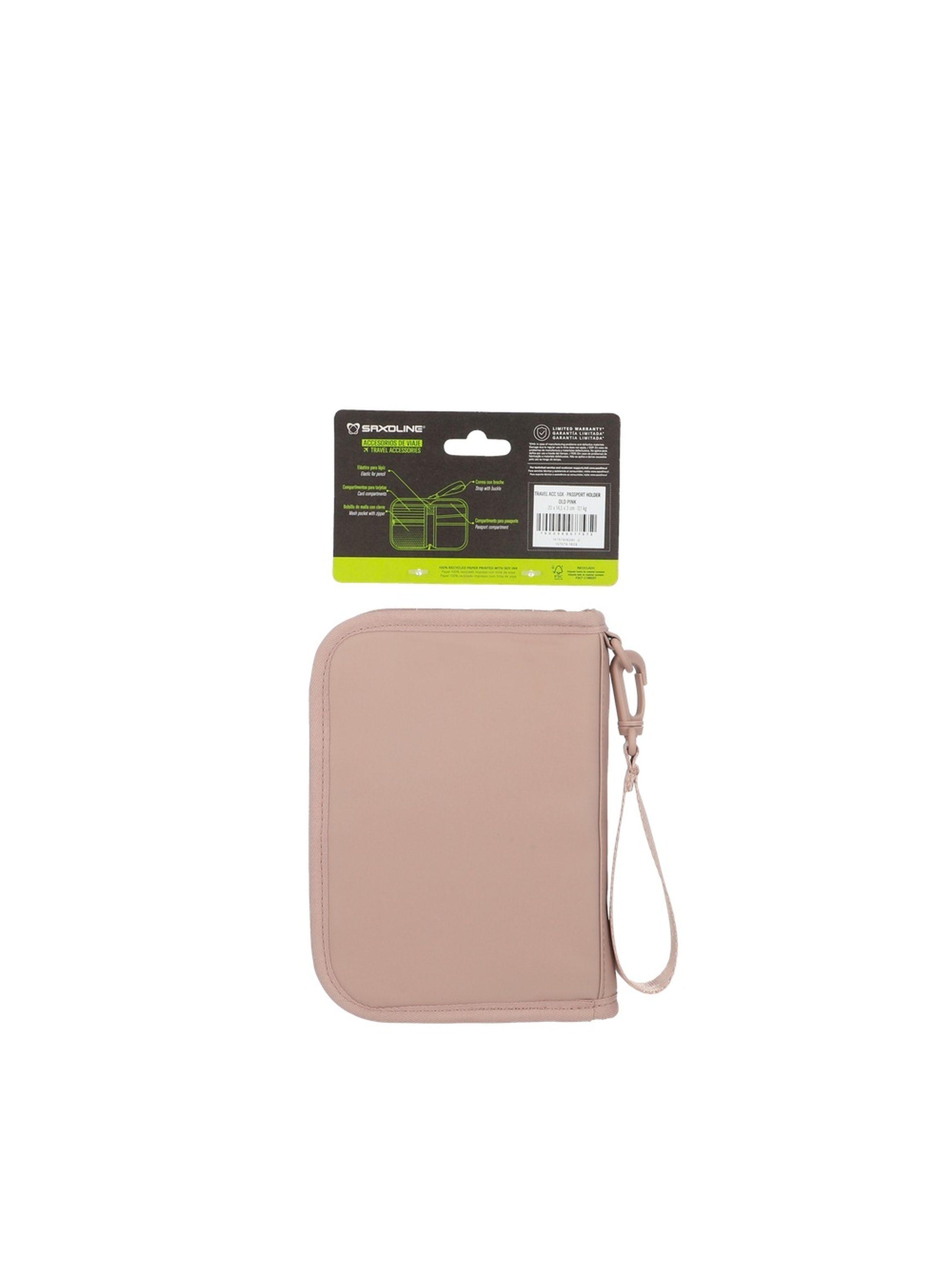 Porta Pasaporte Estuche protector de Viaje Saxoline Rosado-4