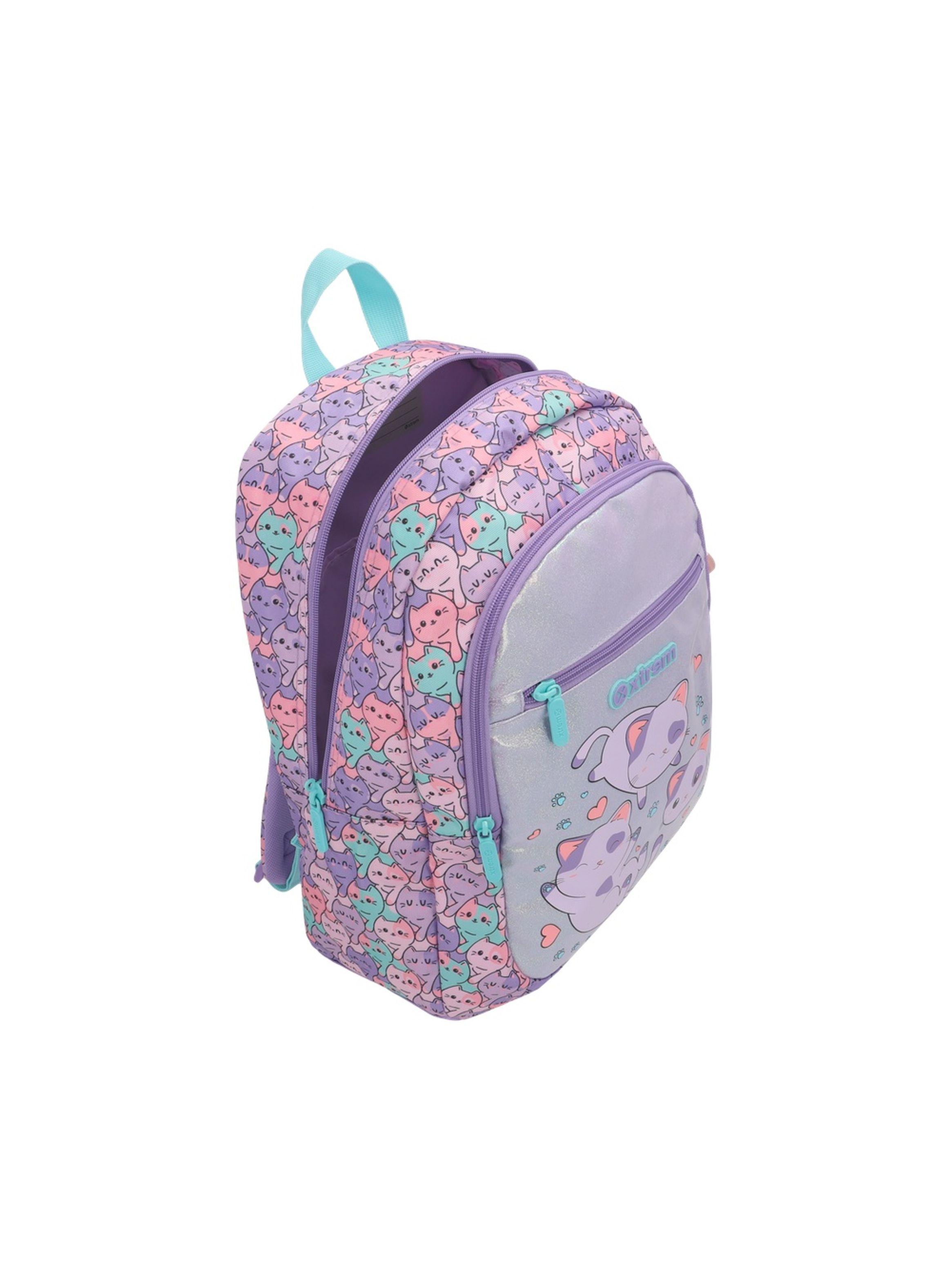 Mochila Xtrem Logan 6XT Gatos Lila-3