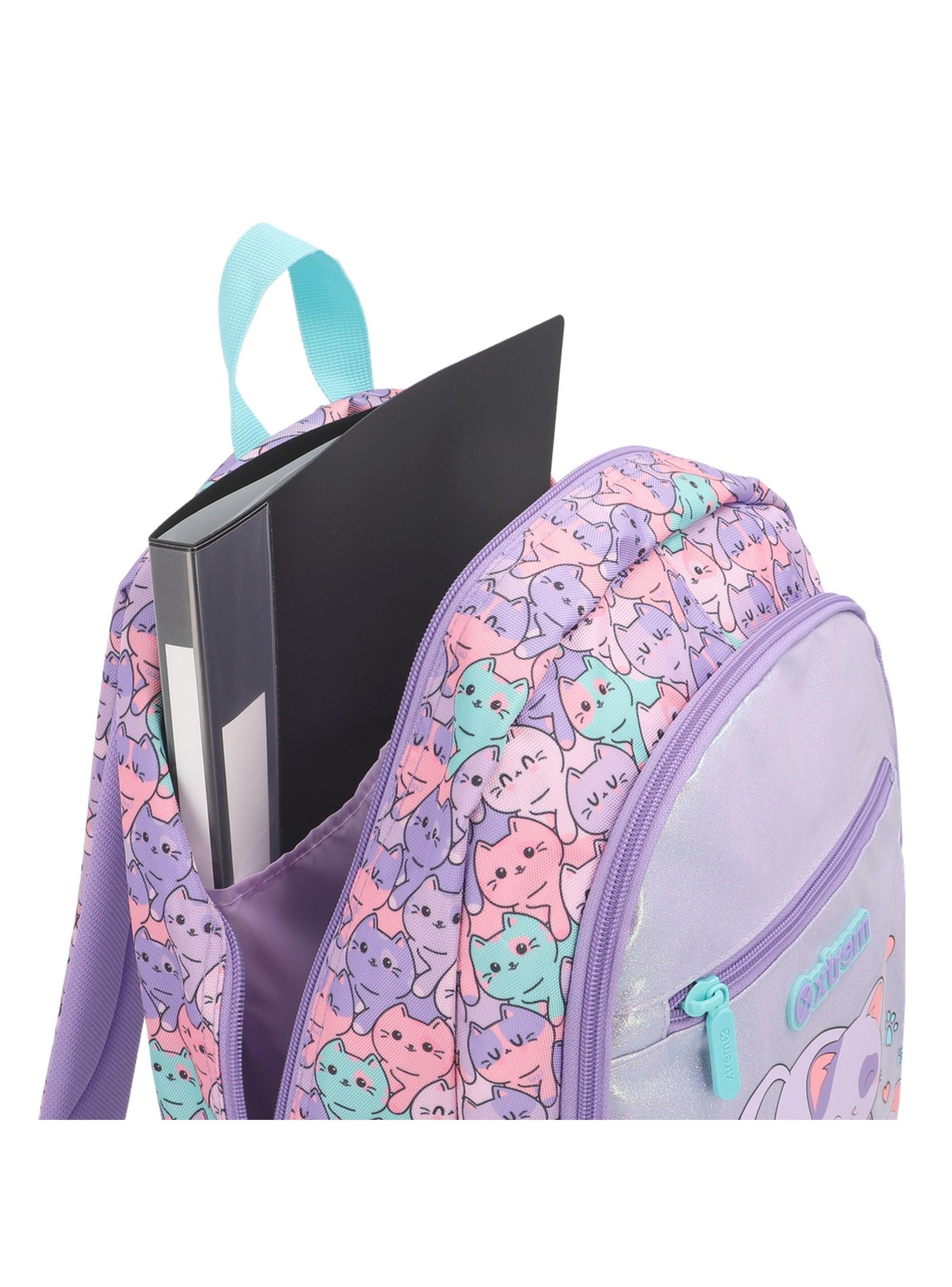Mochila Xtrem Logan 6XT Gatos Lila-6