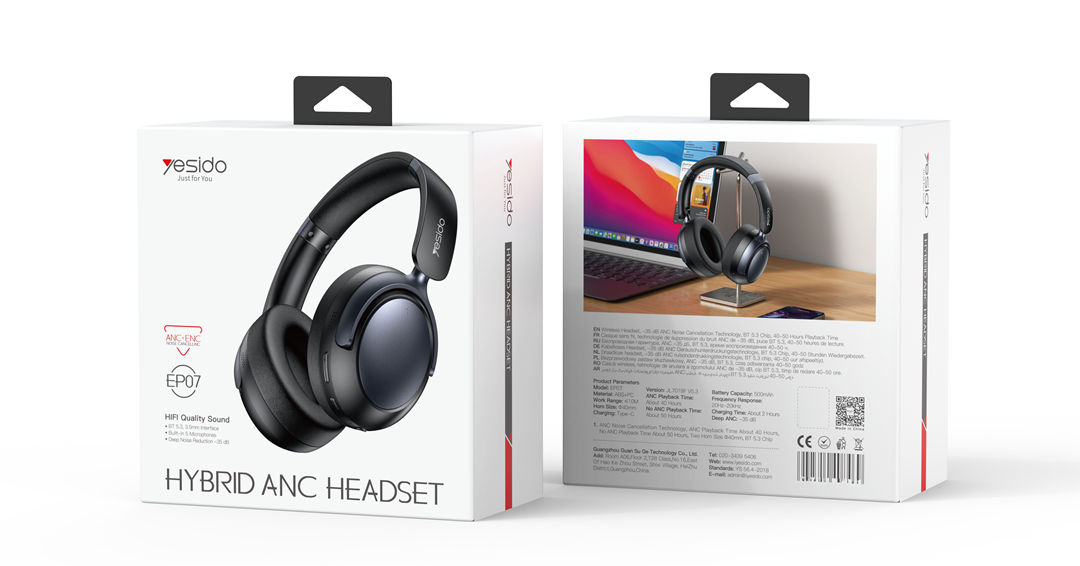 Audifonos Premium Yesido Ep07 Anc Enc 60h Bluetooth-6