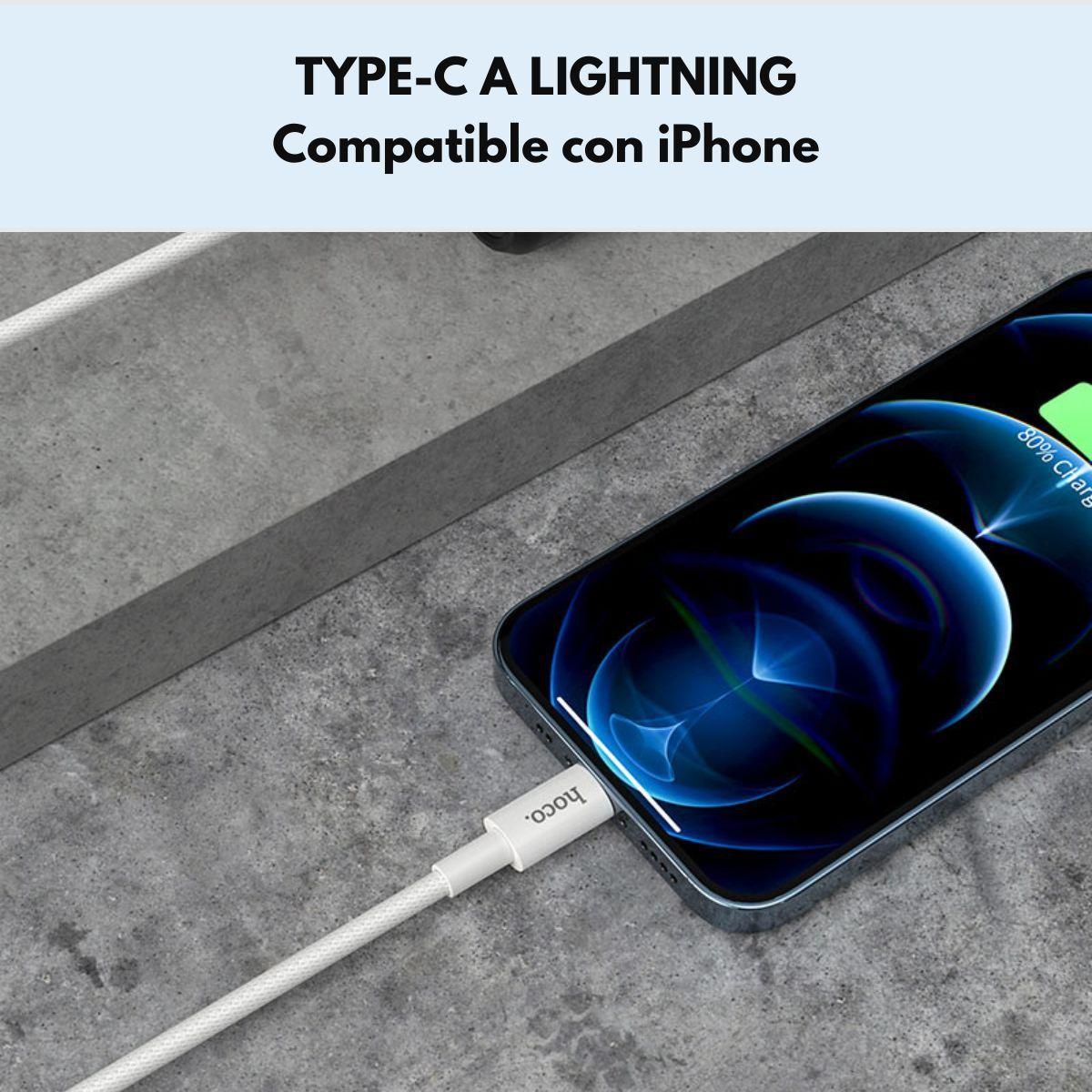 Hoco Cable Compatible iPhone Pd A Lightning X56 Color Blanco-4