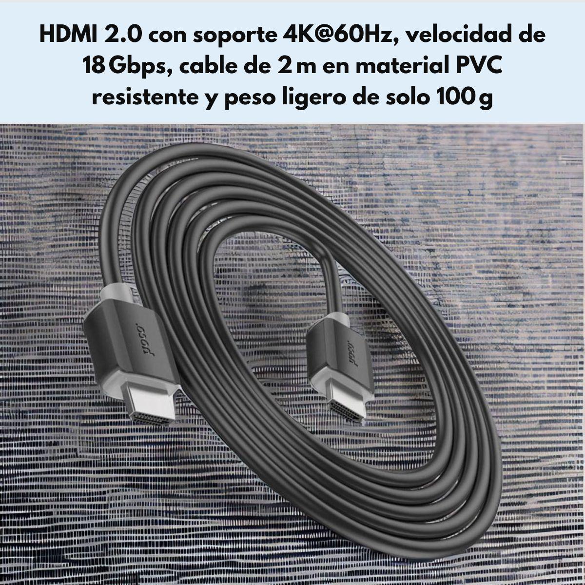 Cable Hoco HDMI US08 4K HD 2M Negro-6