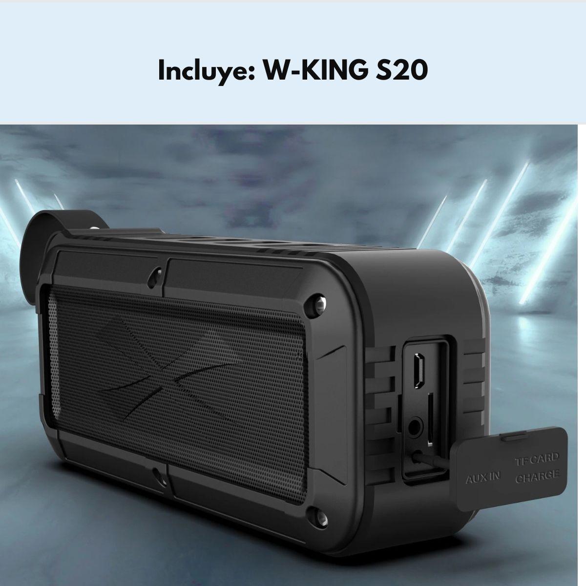 Parlante Bluetooth Outdoor IPX6 NFC FM 8 Horas W‑KING S20-7