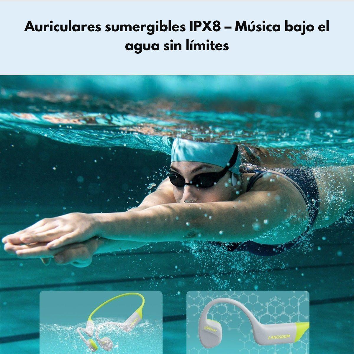 Audífonos Deportivos IPX8 Conducción Ósea Langsdom AirSwim-1