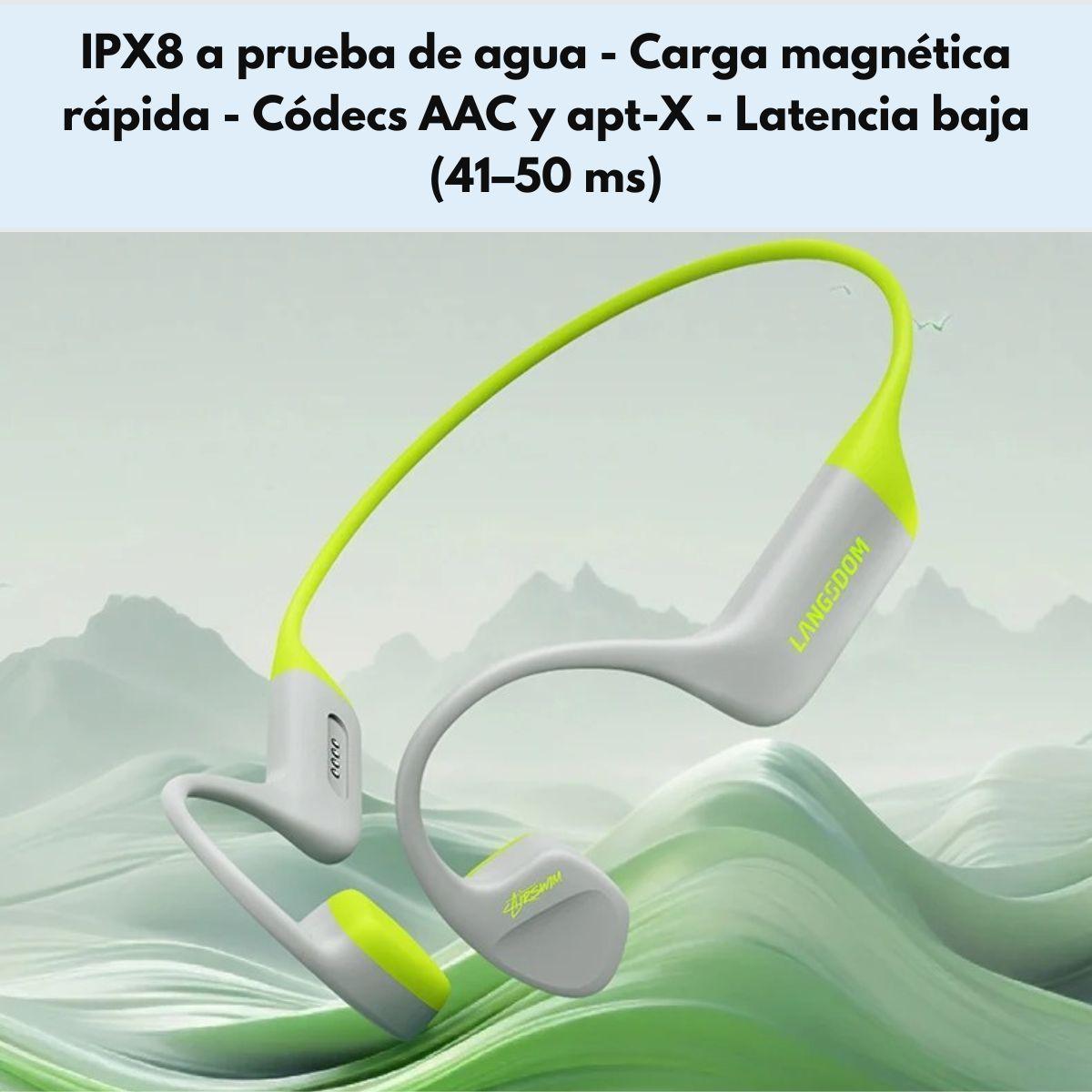 Audífonos Deportivos IPX8 Conducción Ósea Langsdom AirSwim-5