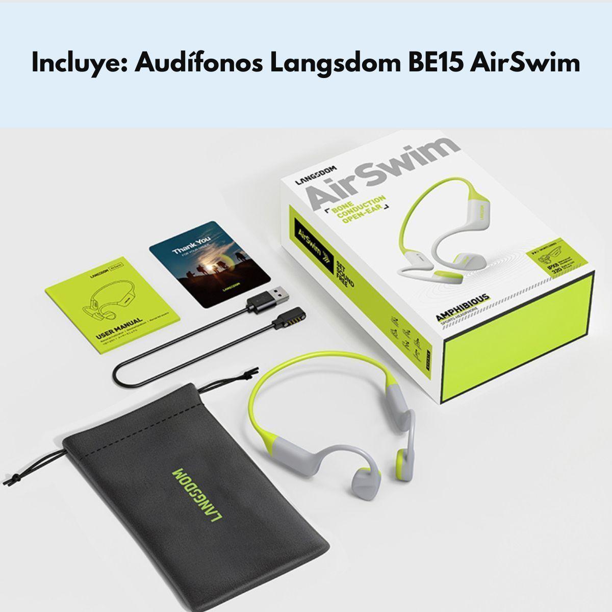 Audífonos Deportivos IPX8 Conducción Ósea Langsdom AirSwim-7