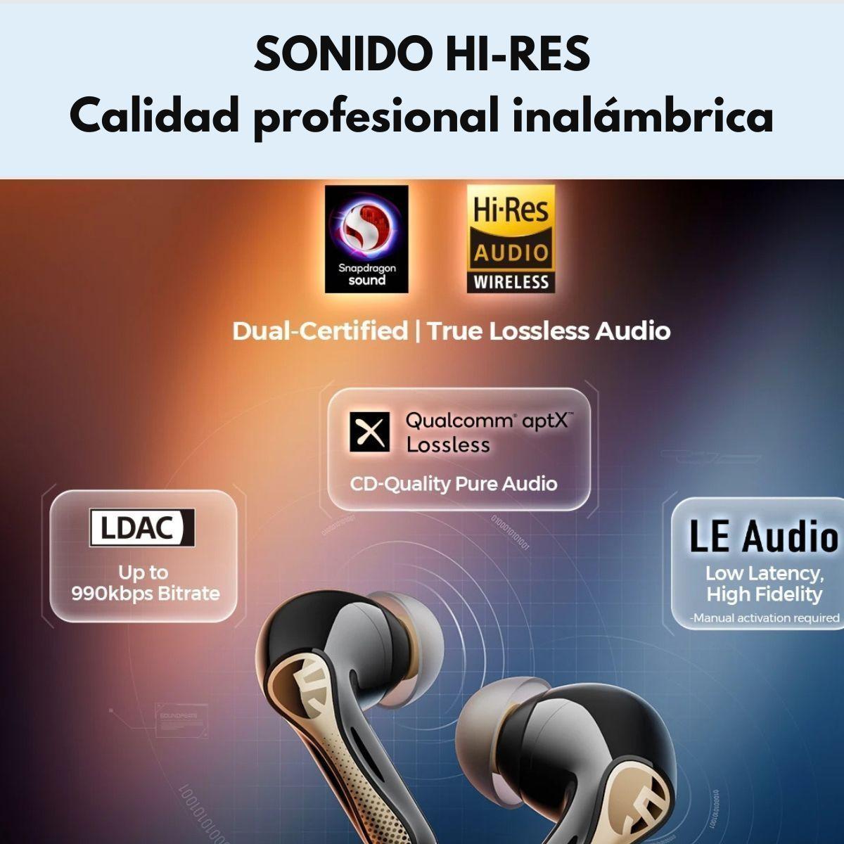 Aud fonos Bluetooth ANC HiRes SoundPEATS Air5 Pro Plus-2