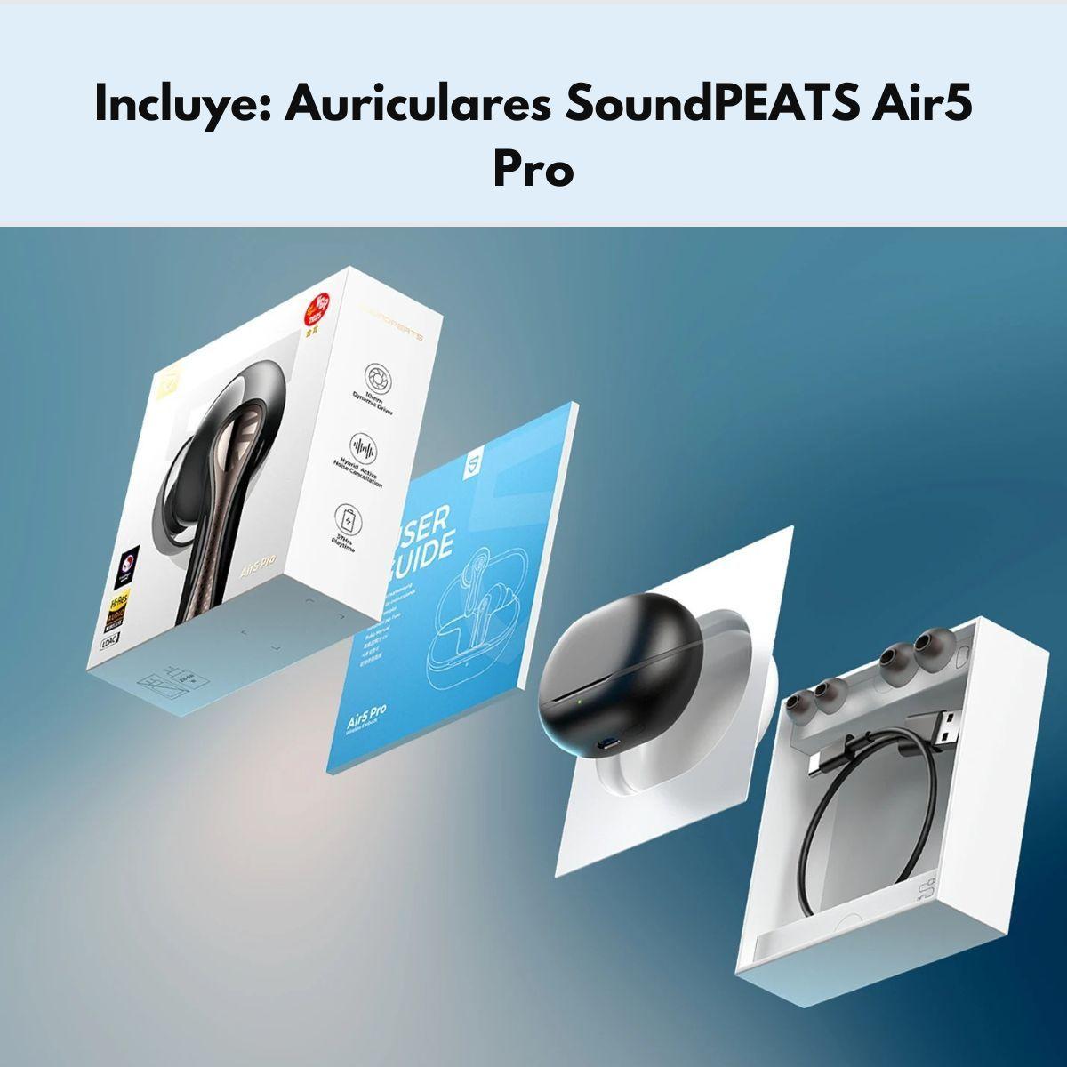 Audifonos Bluetooth ANC HiRes 26hr IPX5 SoundPEATS Air5 Pro -7