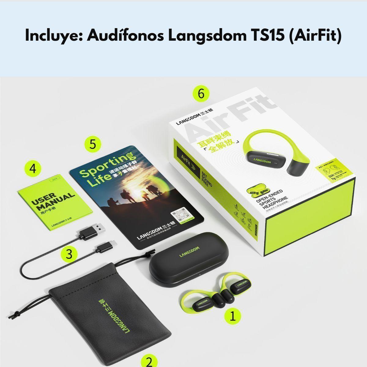 Audífonos Deportivos Bluetooth 24h Ligeros Langsdom AirFit-7