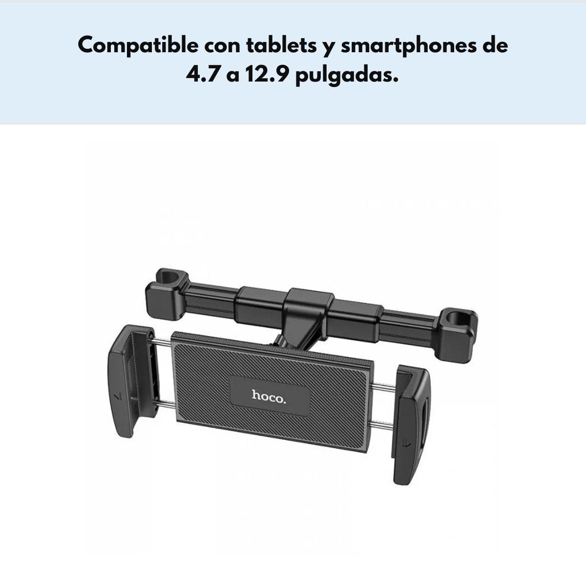 Soporte Auto Hoco CA121 Tablet y Teléfono hasta 12.9" Negro-5