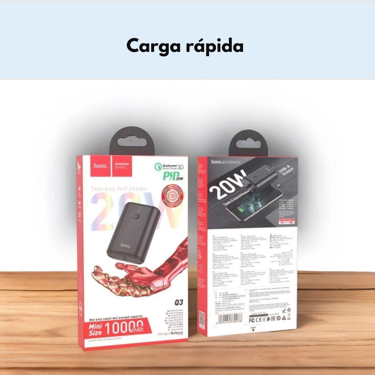 Bateria Externa Power Bank Hoco Q3 10000mAh Carga Rápida-2