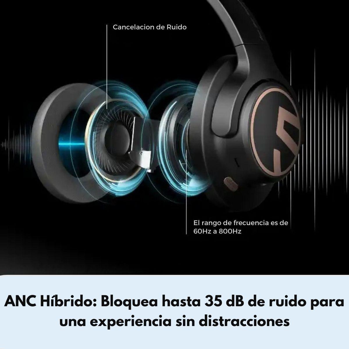 Audífonos Bluetooth 123Hrs ANC Hi-Res IPX-4 SOUNDPEATS Space-2