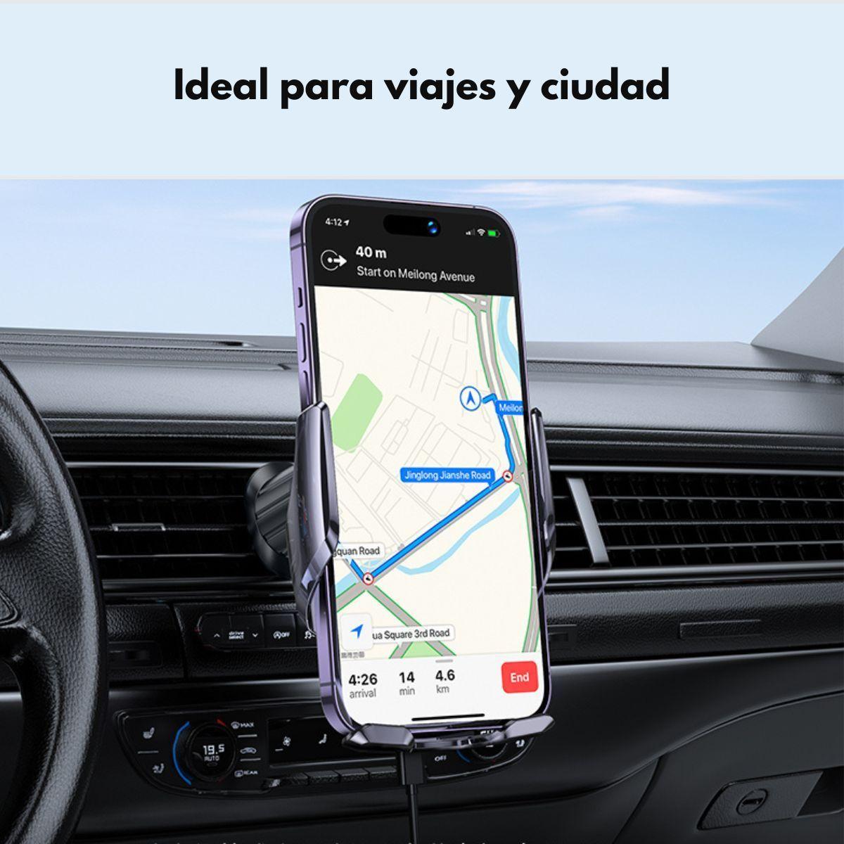 Soporte De Auto Carga Inalambrica Para iPhone Smartphone-5
