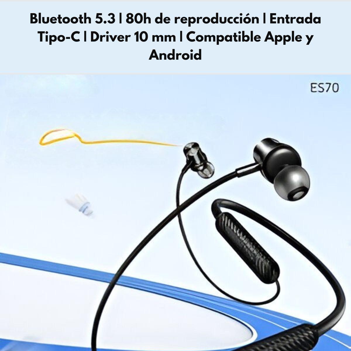 Audífonos Bluetooth Hoco ES70 Armour Neckband 80h Micrófono-6