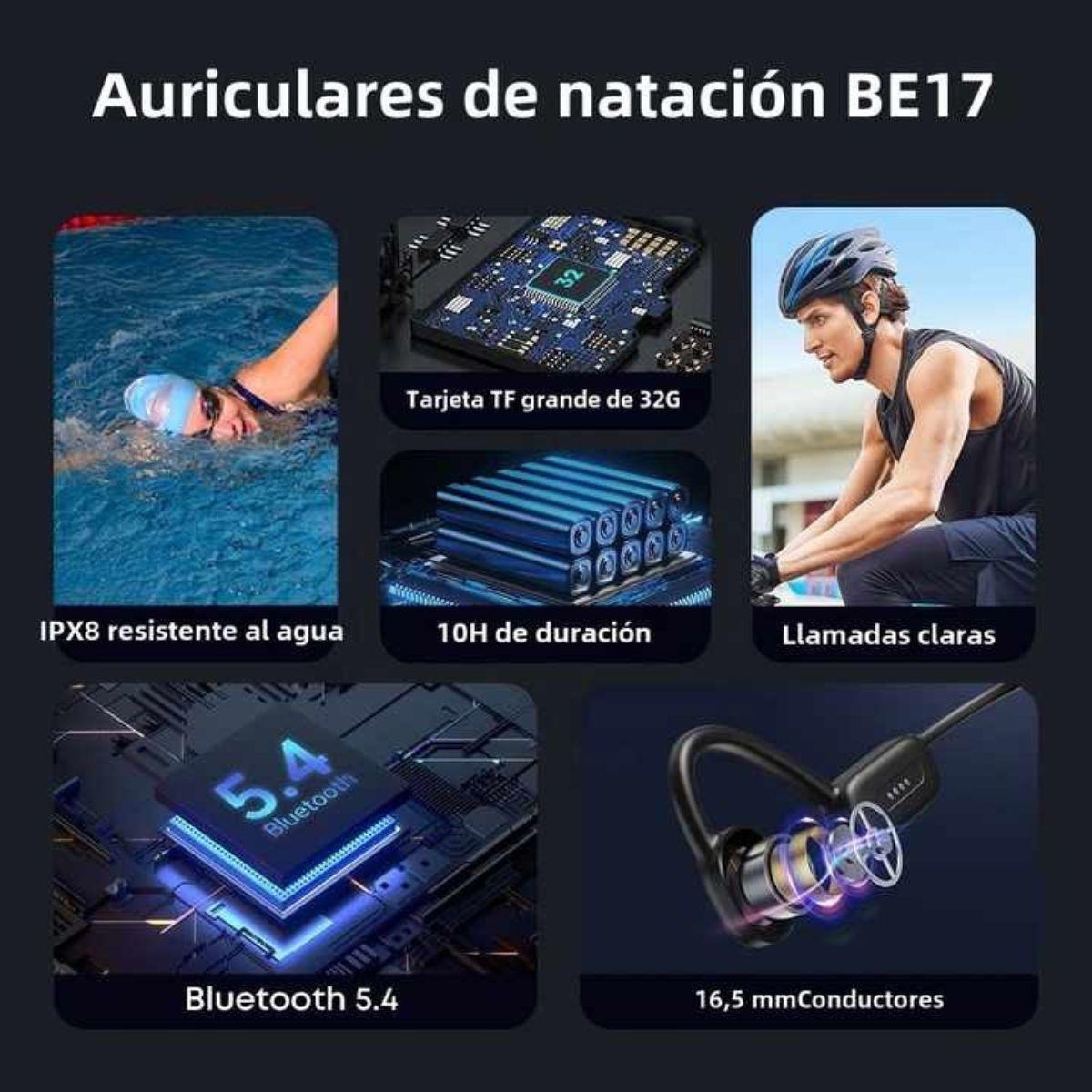 Audifonos Deportivos de Conducción Ósea IPX8 Langsdom BE17 -5