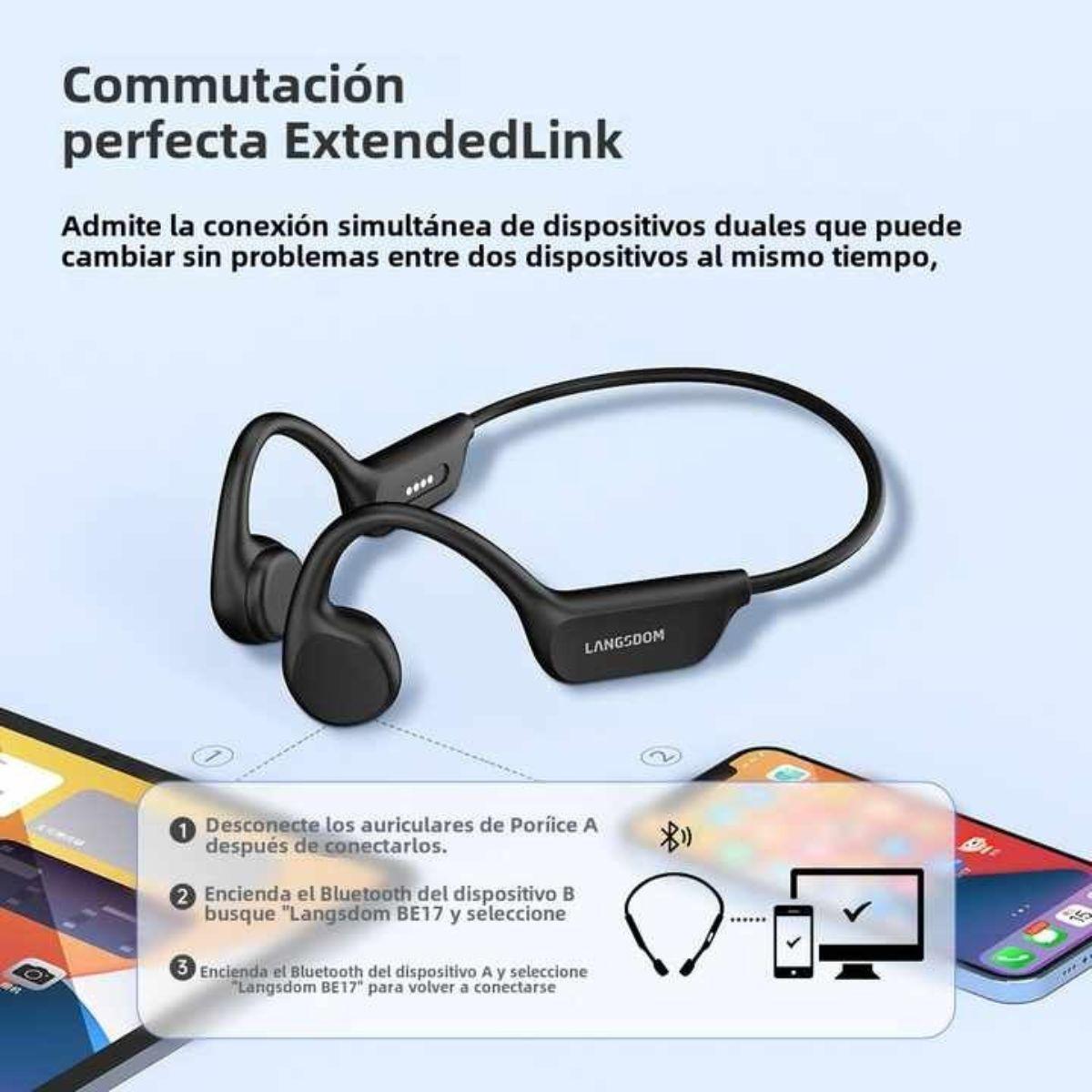 Audifonos Deportivos de Conducción Ósea IPX8 Langsdom BE17 -6