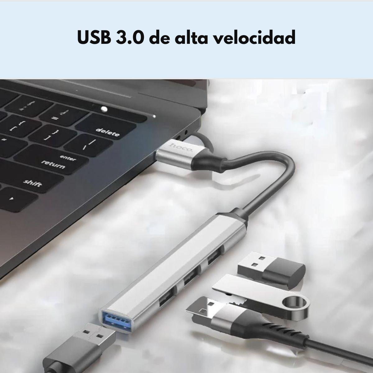 Adaptador Hub Tipo C 4 En 1 A Usb Hoco Hb26-2
