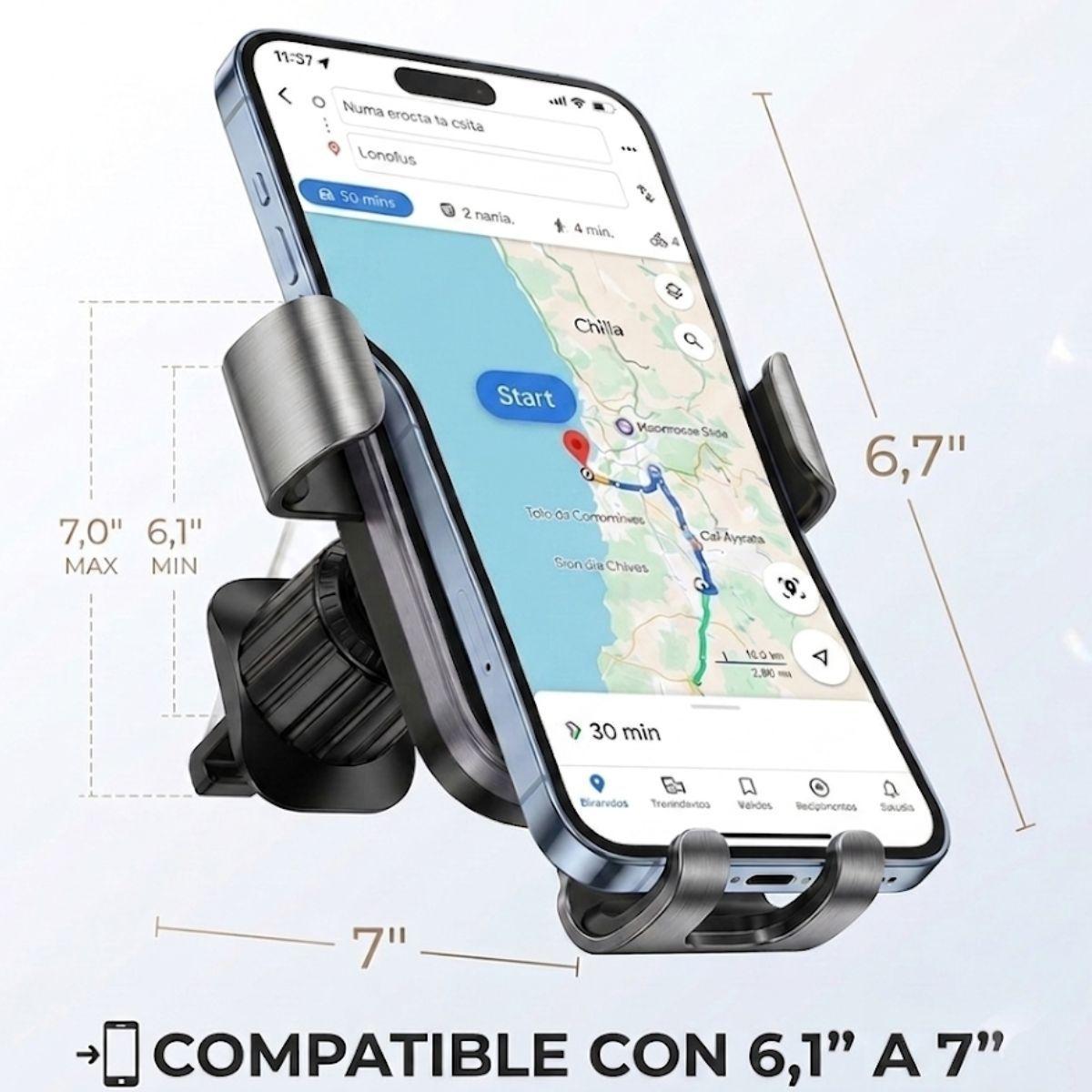 Soporte Auto Celular Rejilla Aire Hoco H80 Vista-4