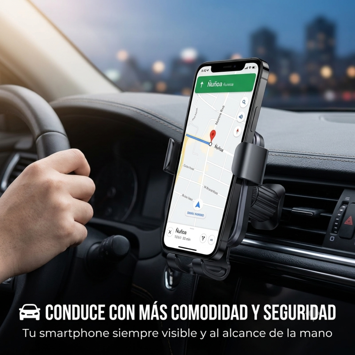 Soporte Auto Celular Rejilla Aire Hoco H80 Vista-7