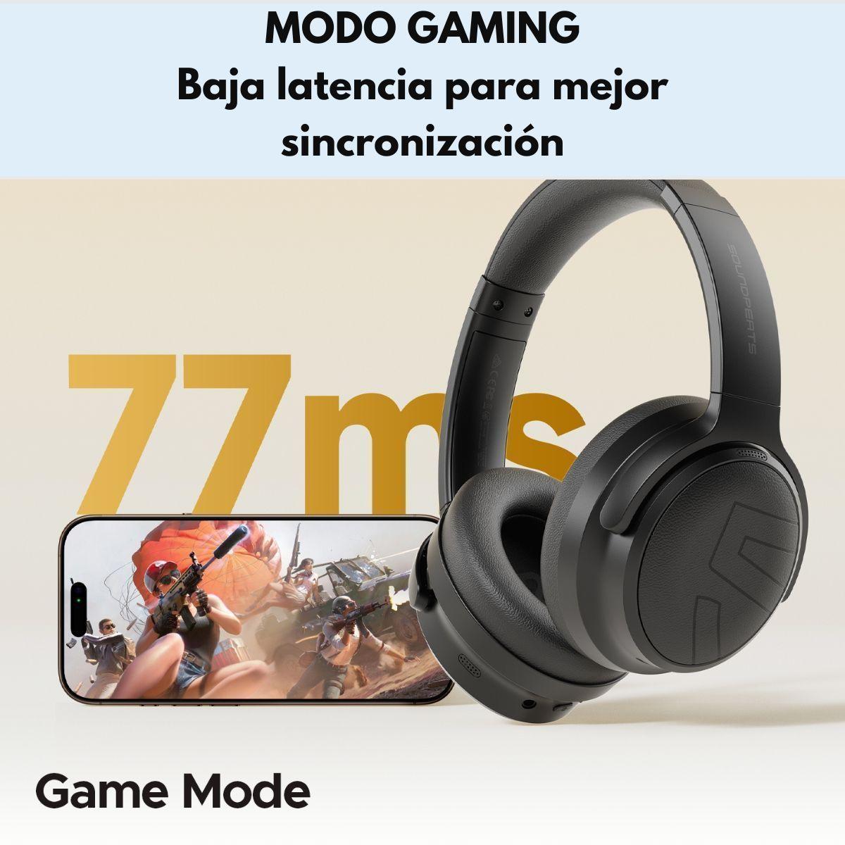 Aud fonos Bluetooth 151Hrs ANC HiRes SoundPEATS Space Pro-4