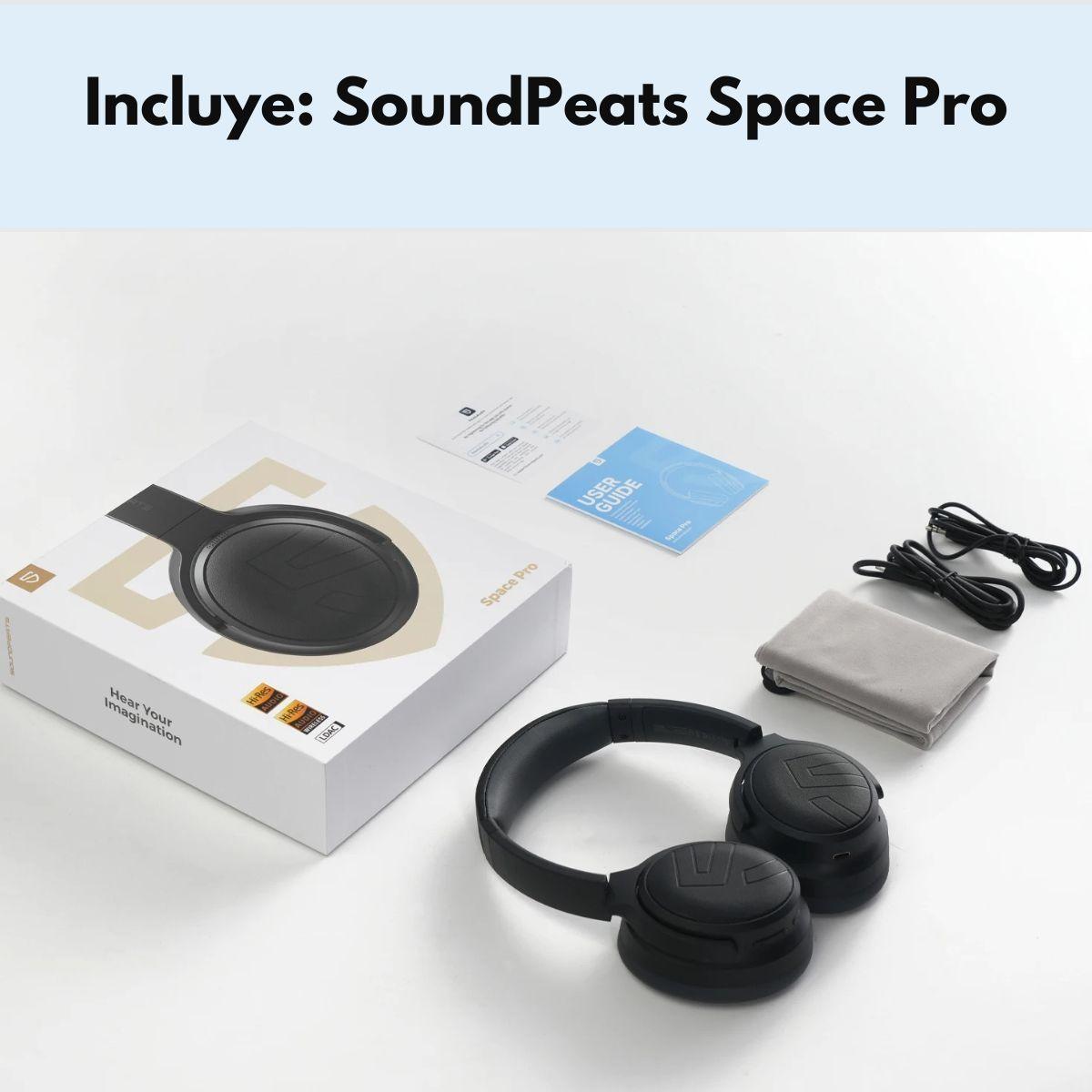 Aud fonos Bluetooth 151Hrs ANC HiRes SoundPEATS Space Pro-7