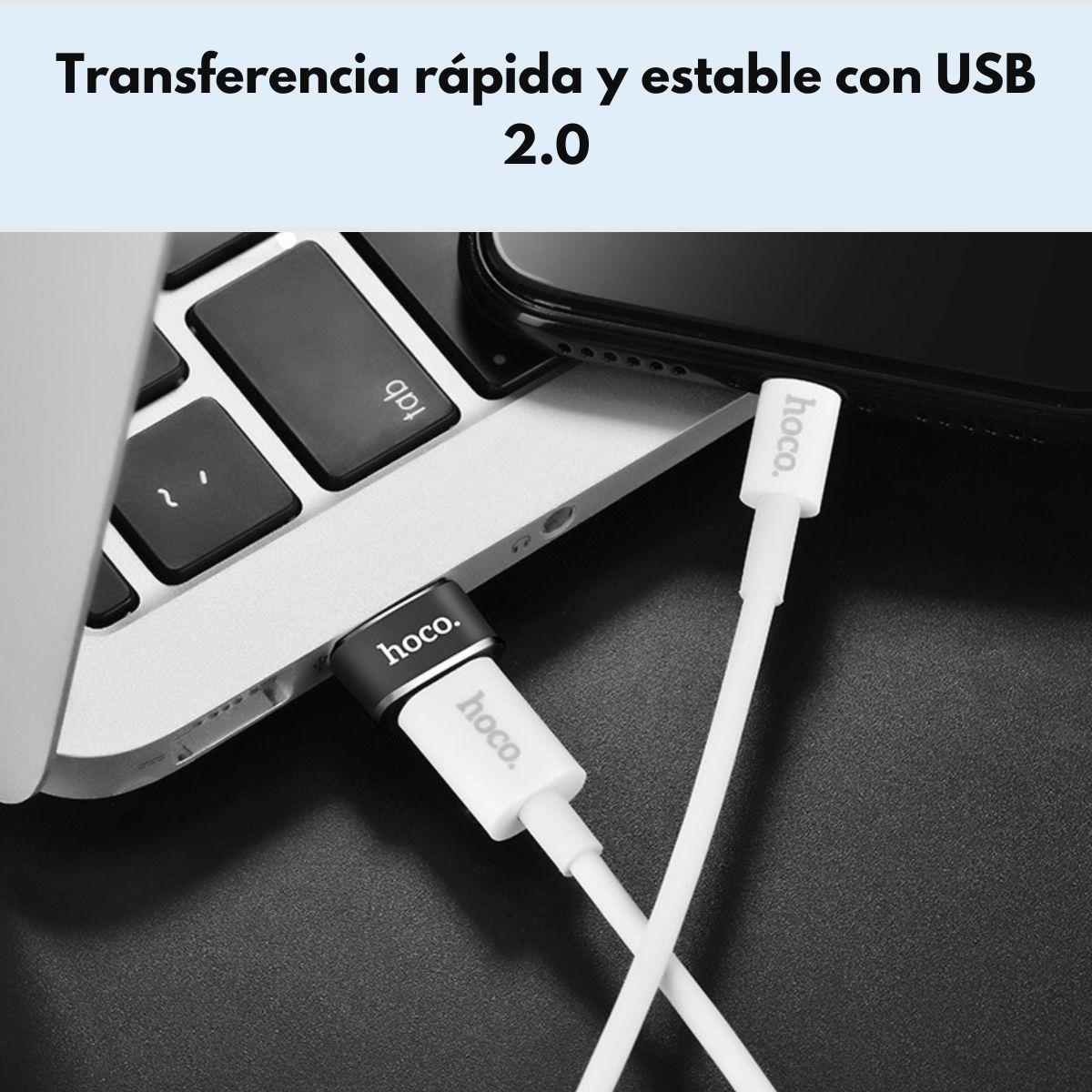 Adaptador Convertidor Otg Usb A Tipo C Marca Hoco Ua6-3